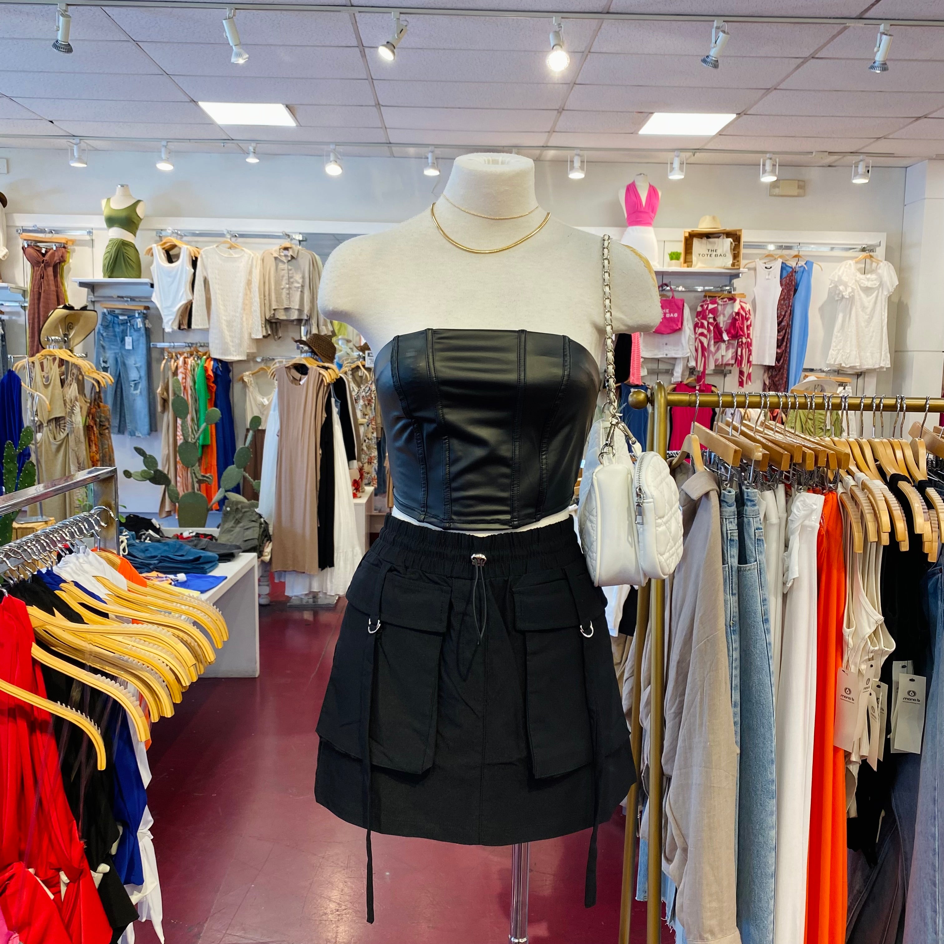 Vanessa Leather Faux Top (Black)