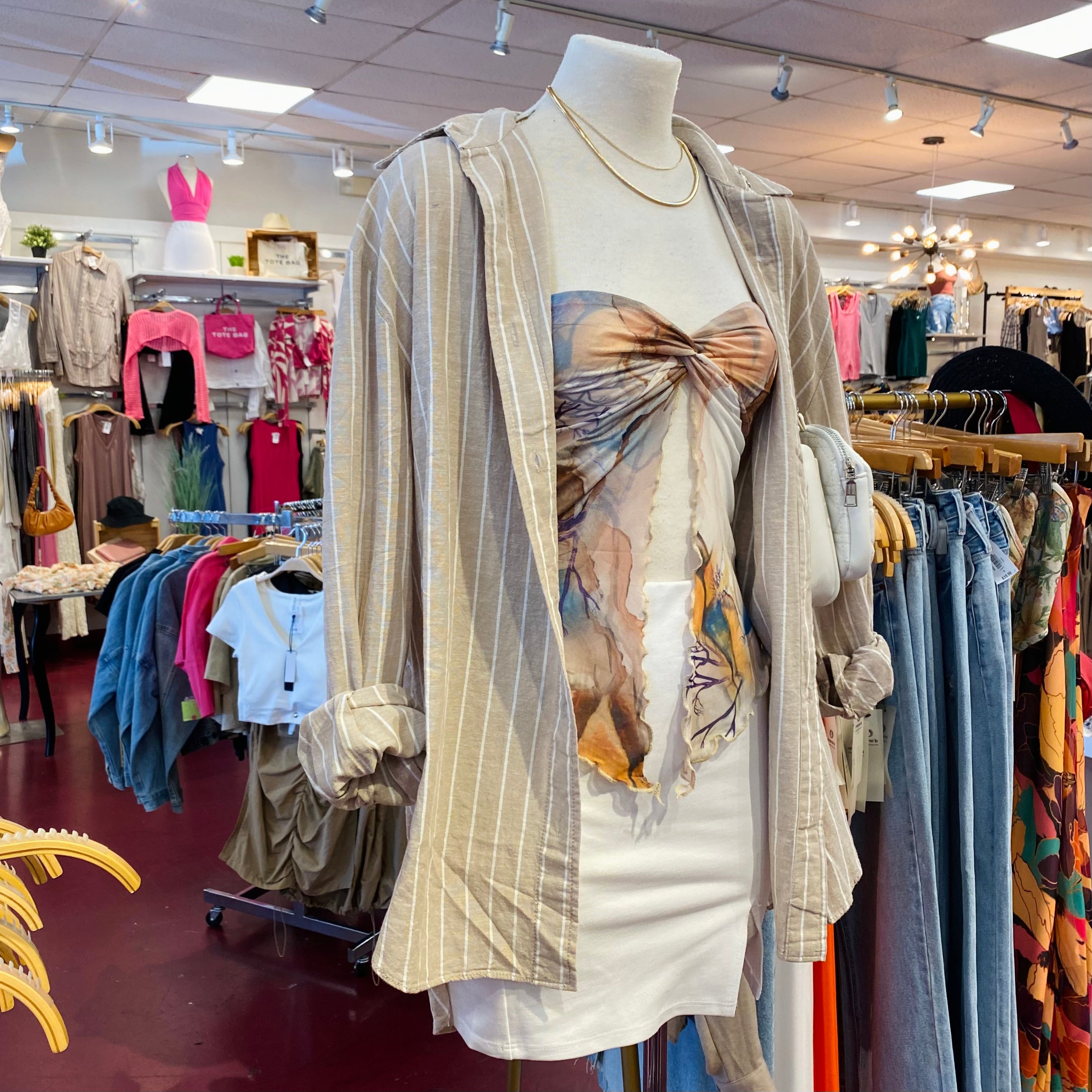 Maria Oversize Button Up (Taupe)