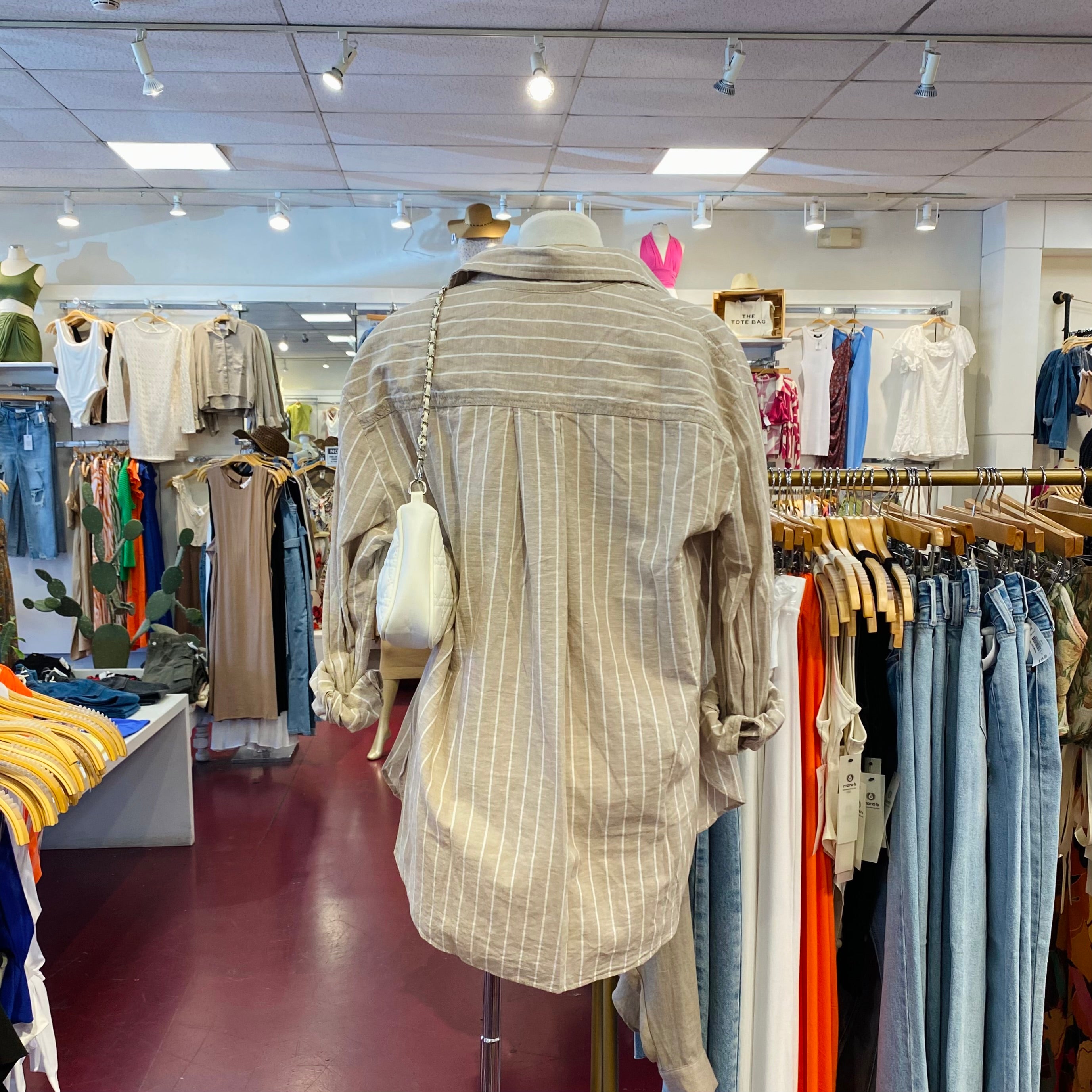 Maria Oversize Button Up (Taupe)