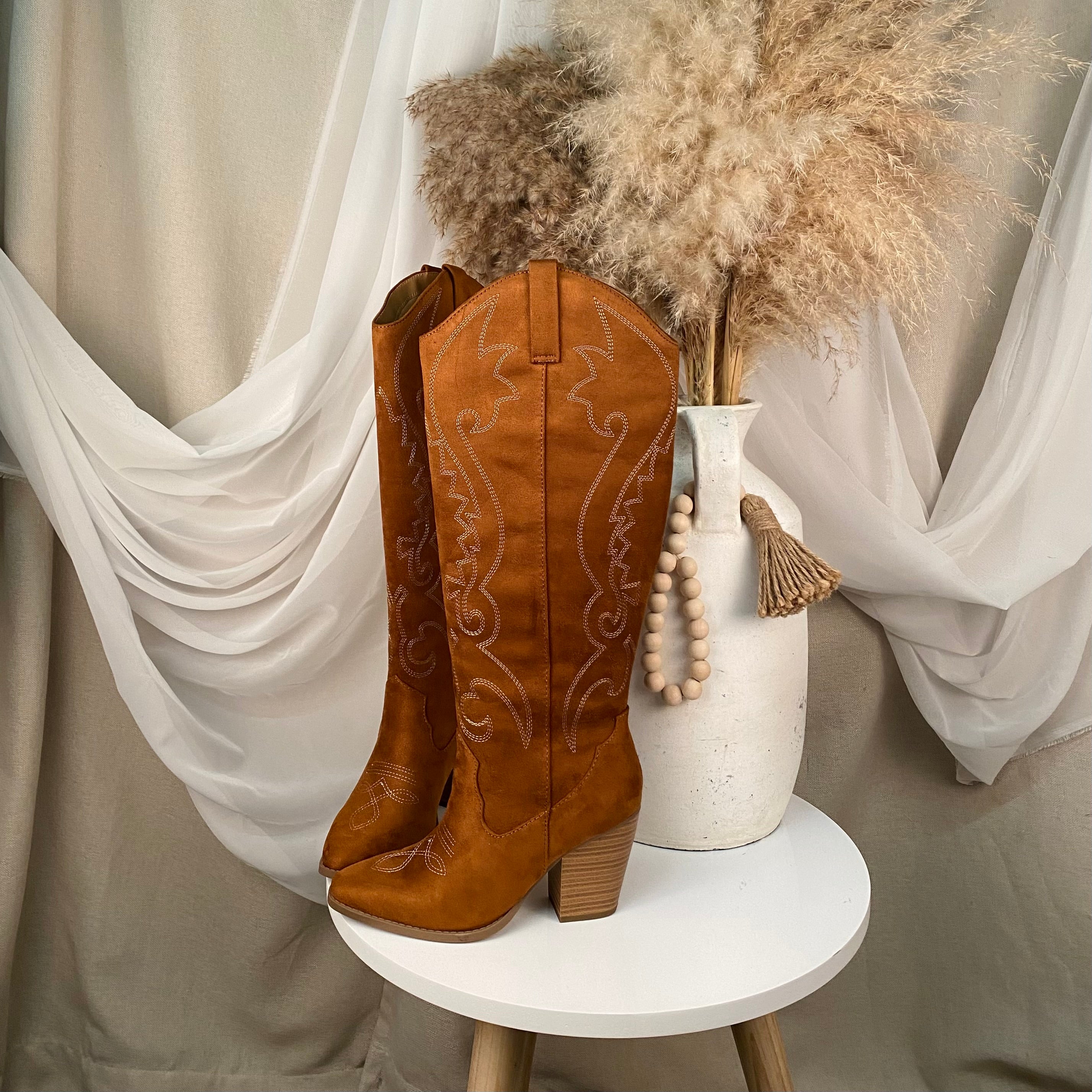 Devin Cowboy Boots (Hazel)