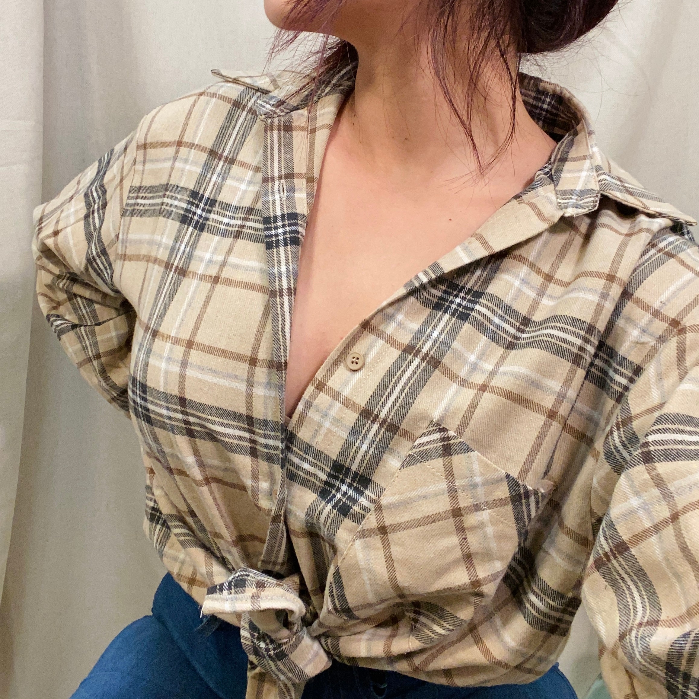 Enzo Oversize Flannel (Beige)
