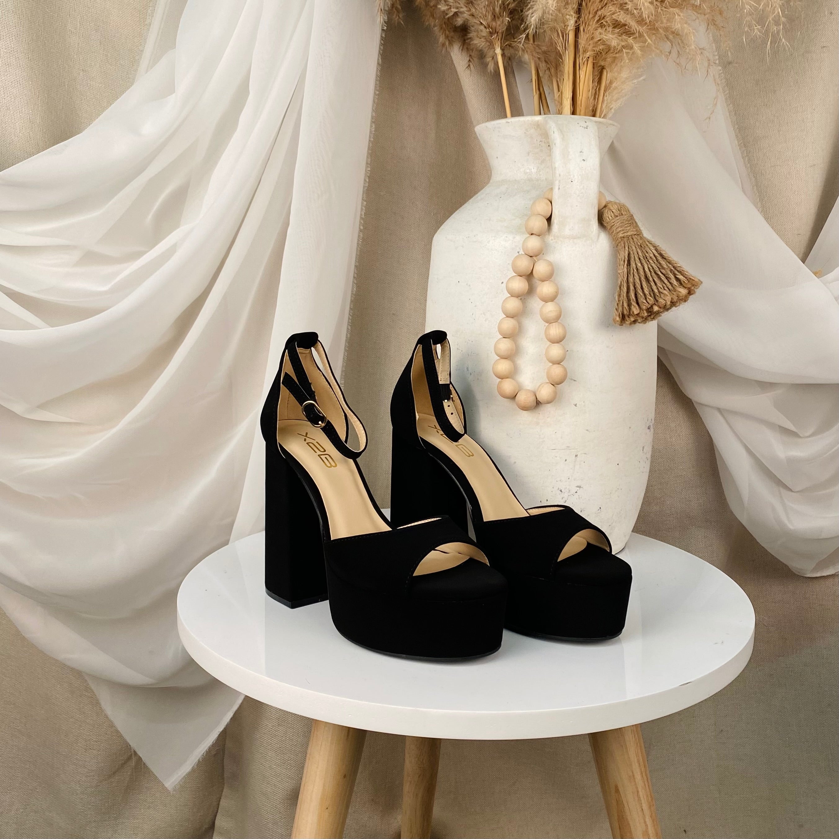 Ella Platform Heels (Black)