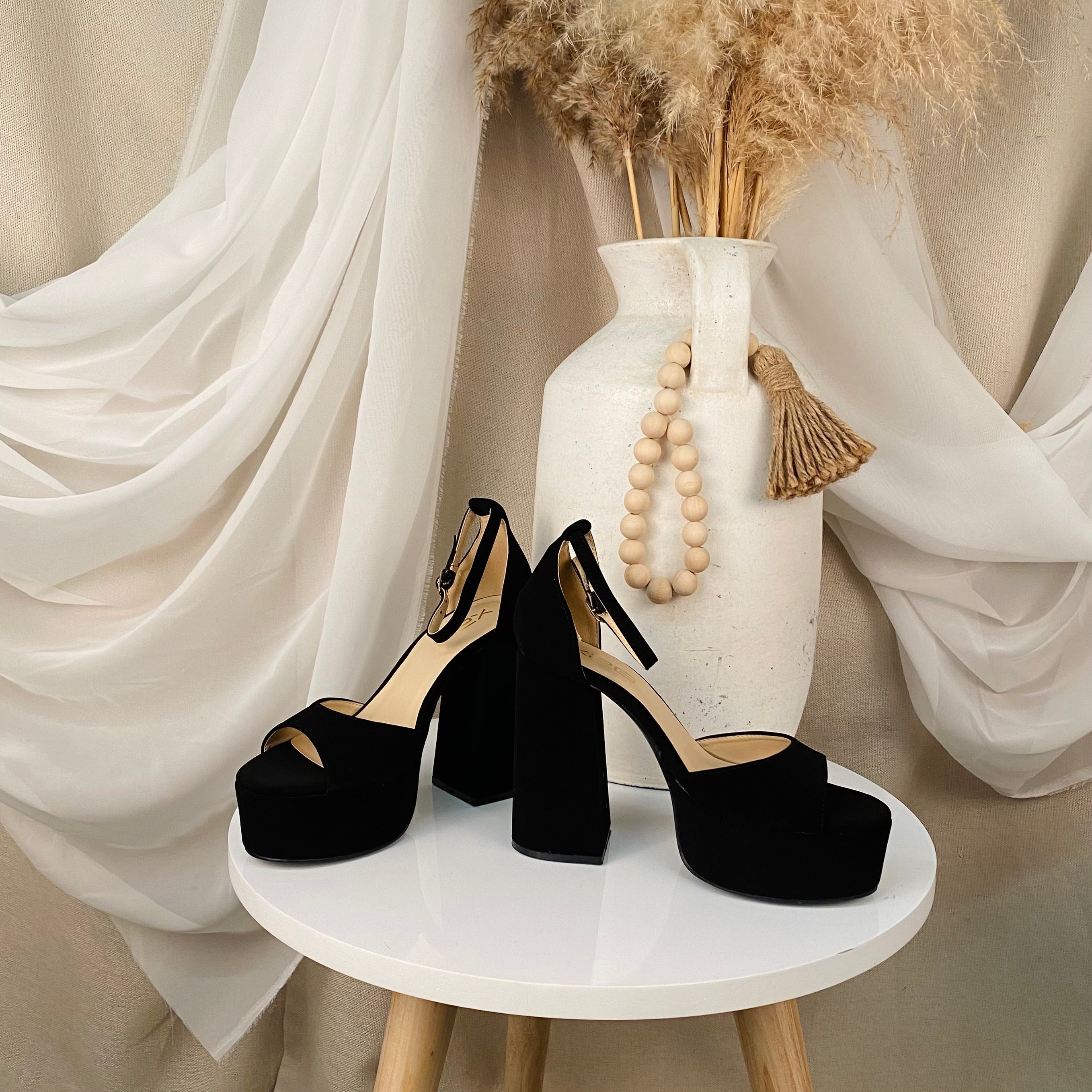Ella Platform Heels (Black)