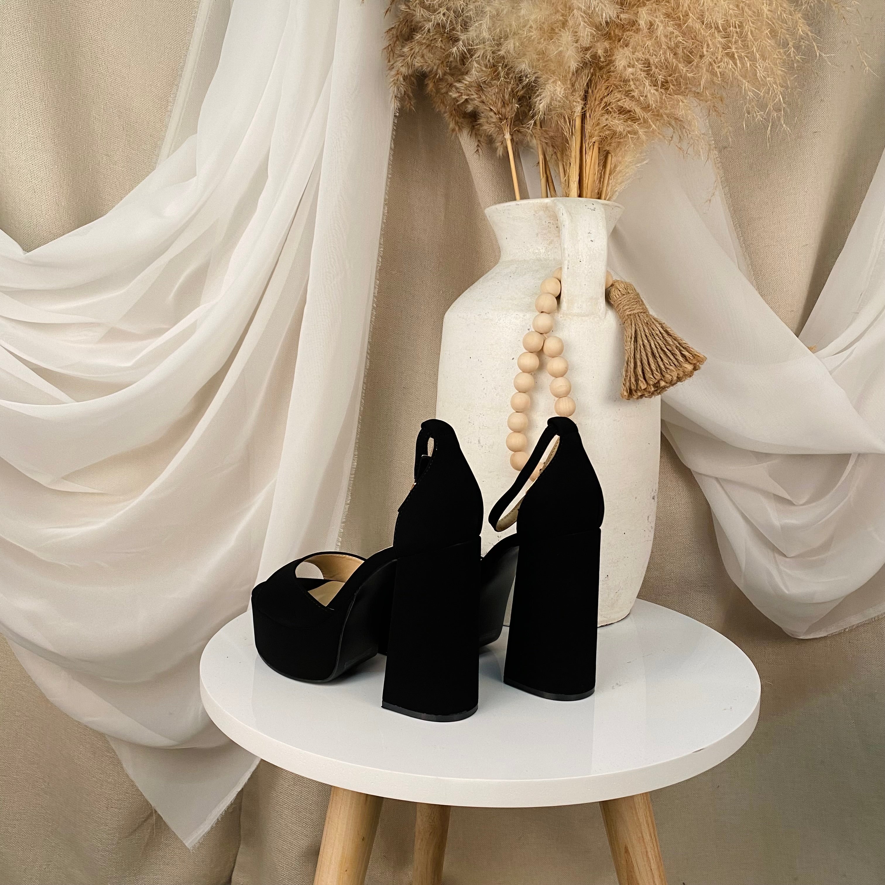 Ella Platform Heels (Black)