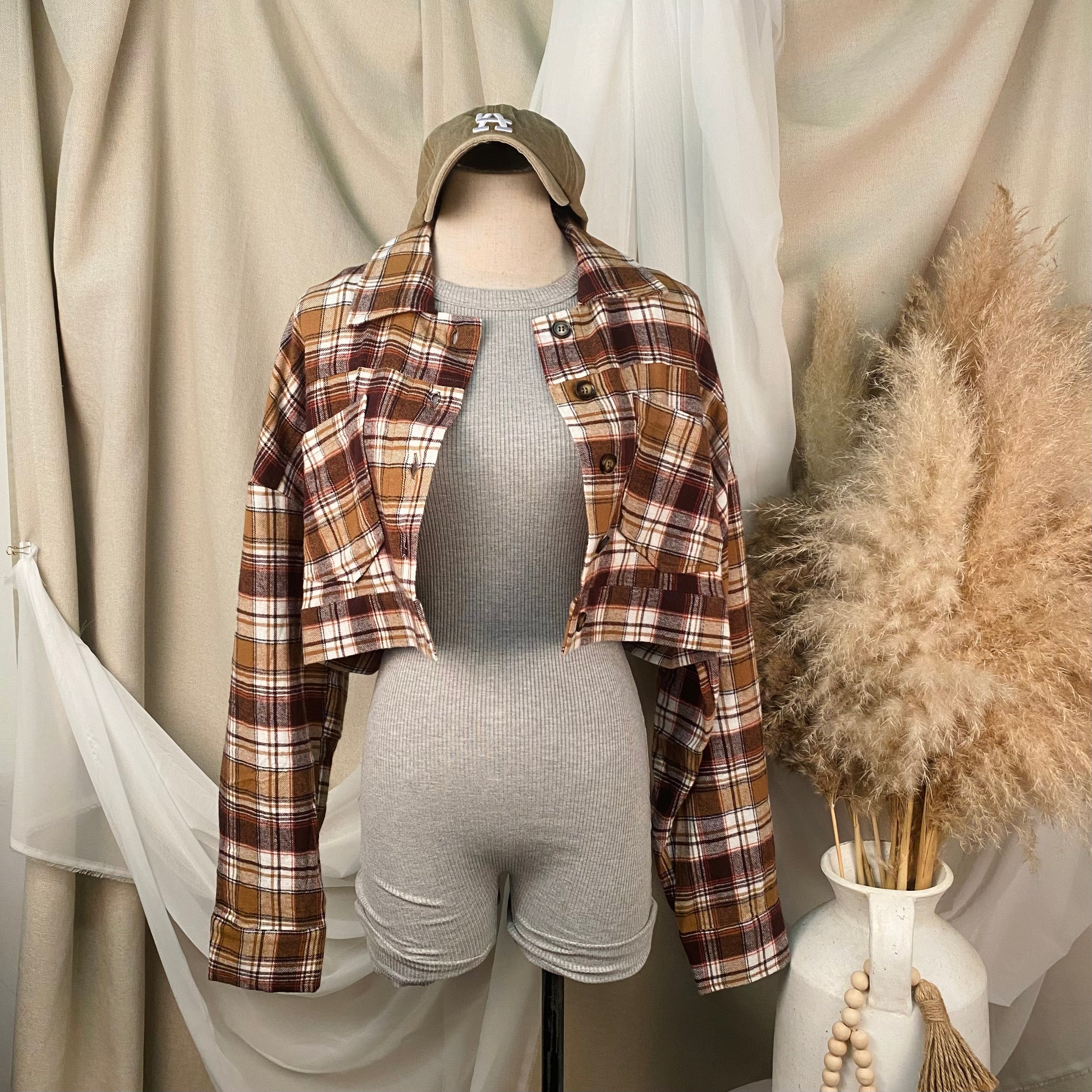 Jessie Crop Flannel (Brown)