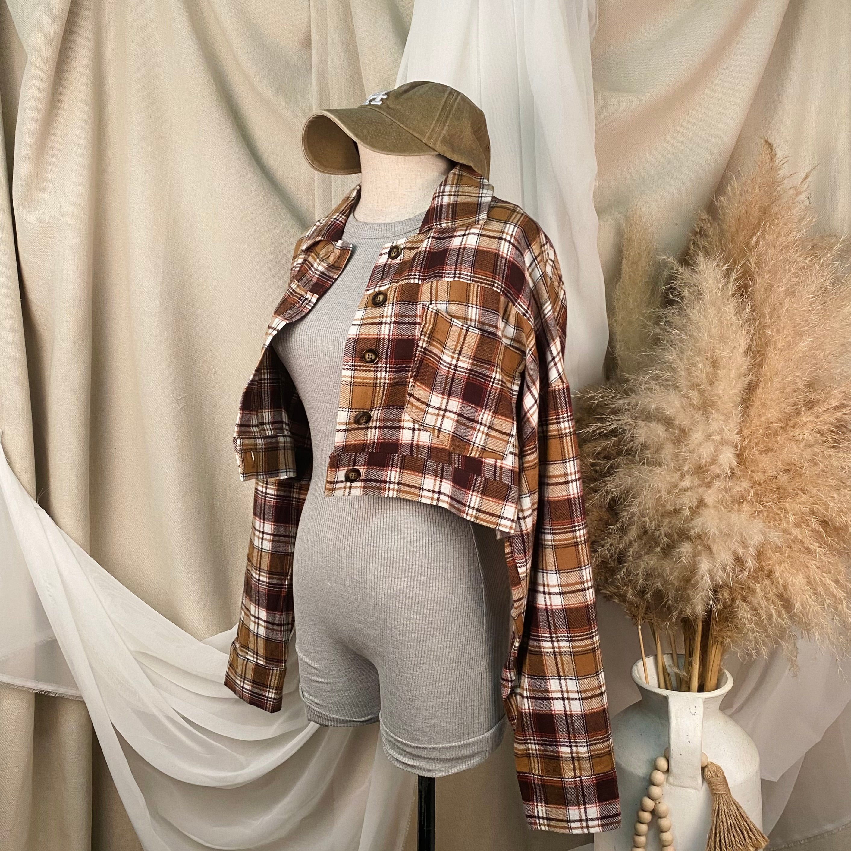 Jessie Crop Flannel (Brown)