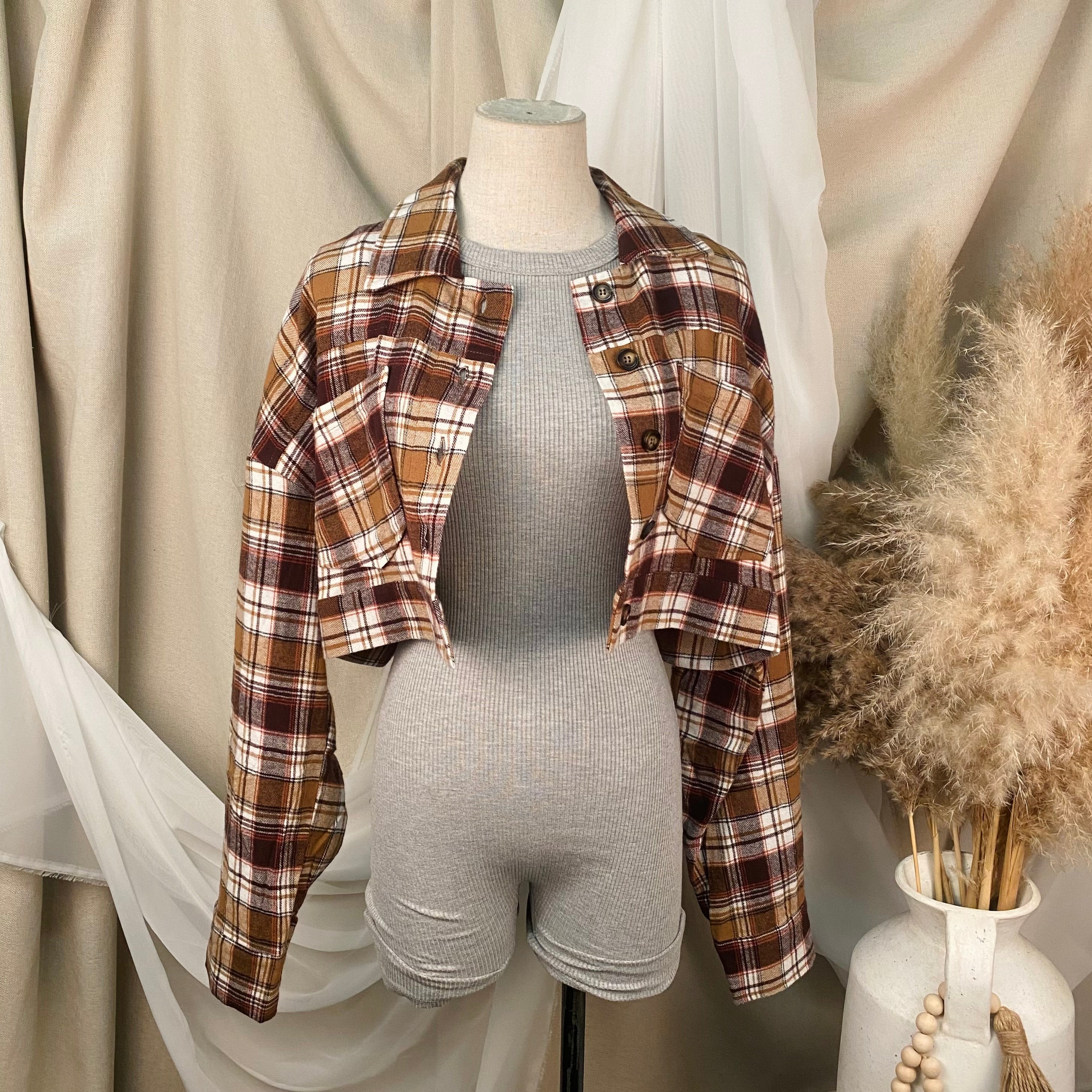 Jessie Crop Flannel (Brown)