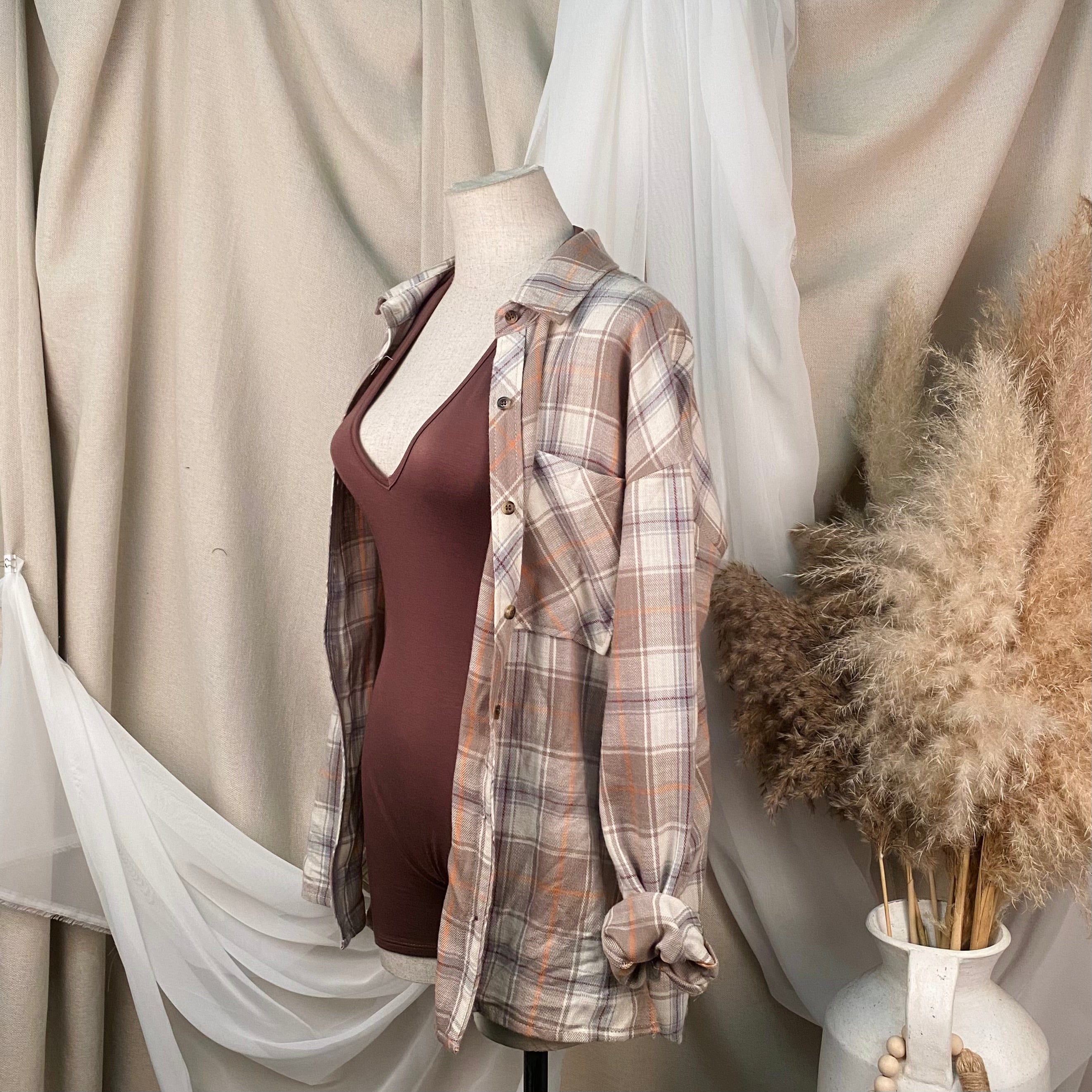 Christopher Oversize Flannel (Taupe)