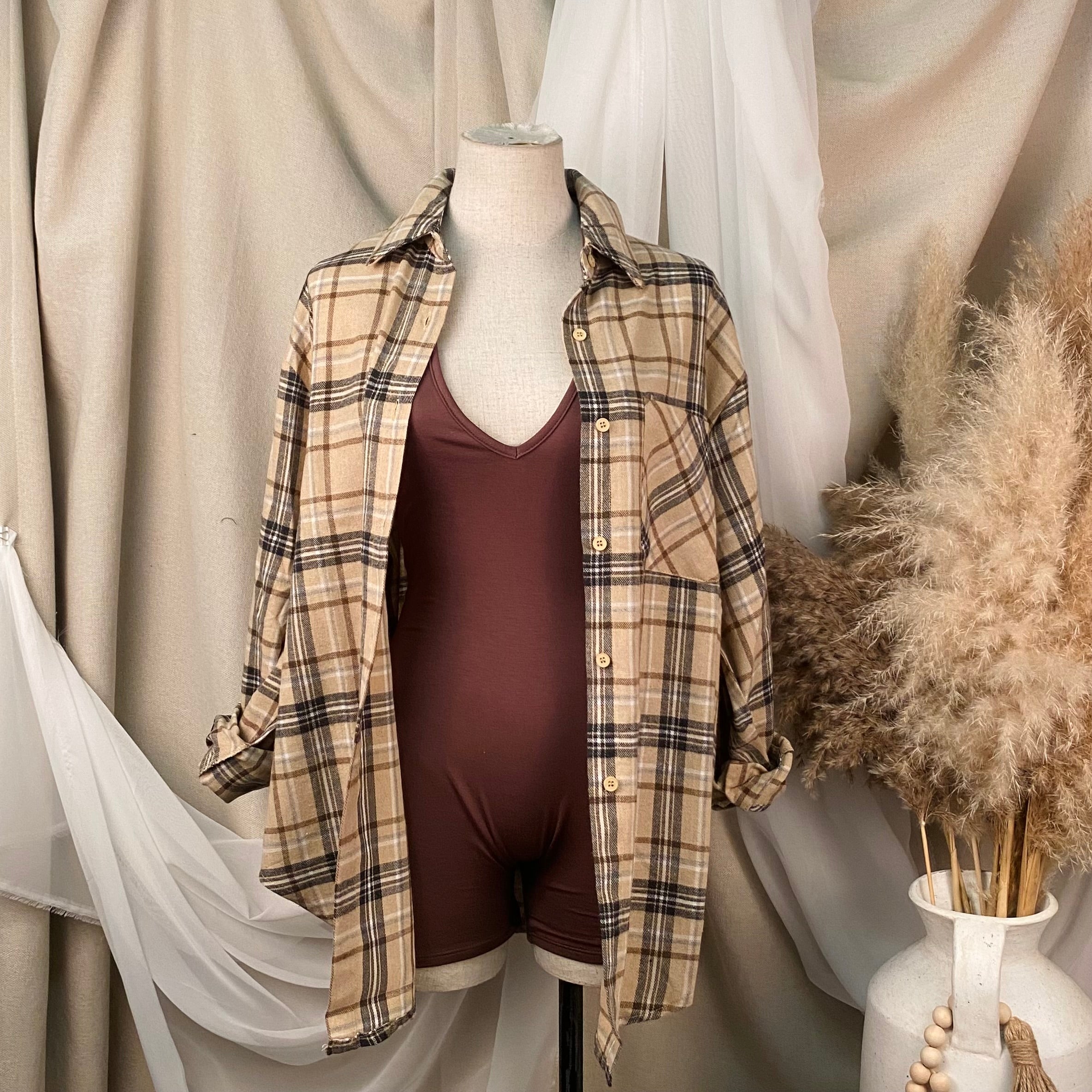 Enzo Oversize Flannel (Beige)