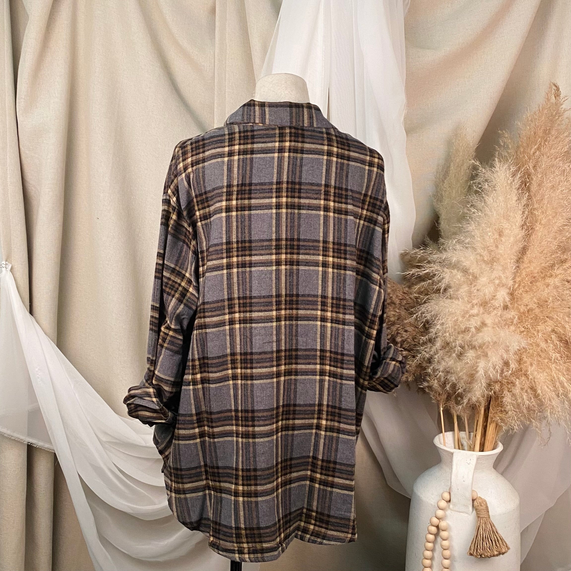 Enzo Oversize Flannel (Charcoal)