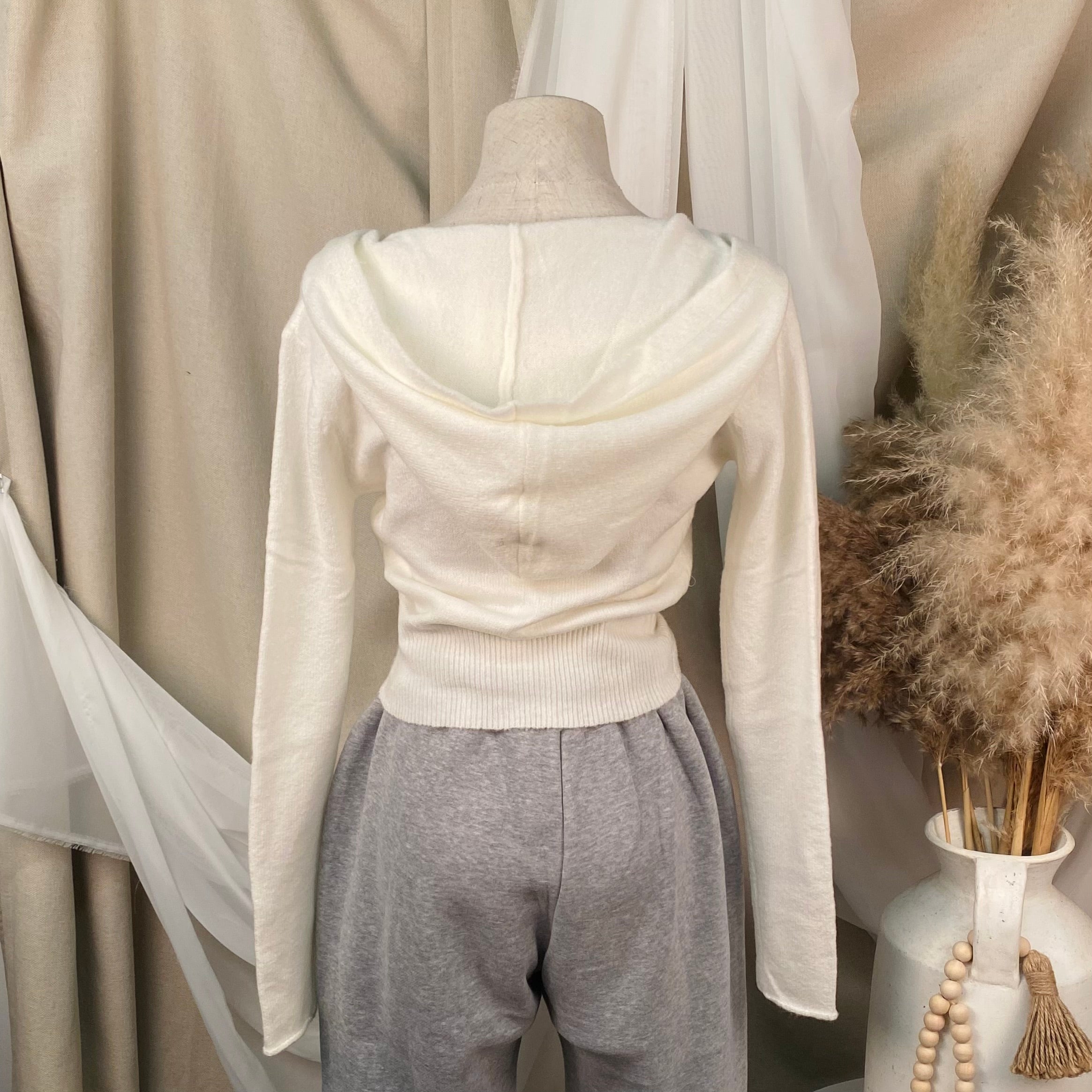 Kathie Crop Sweater (White)