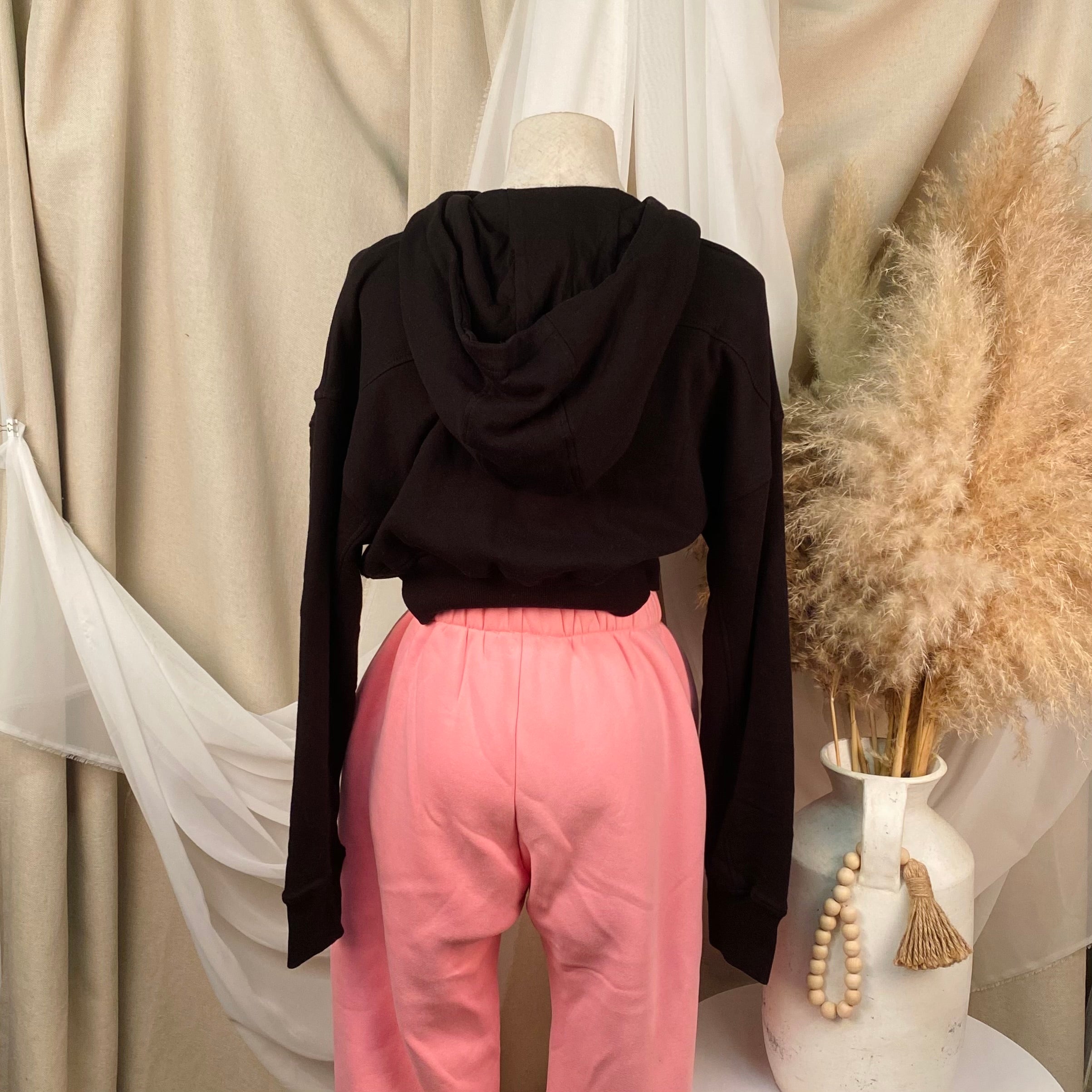 Frances Crop Hoodie (Black)