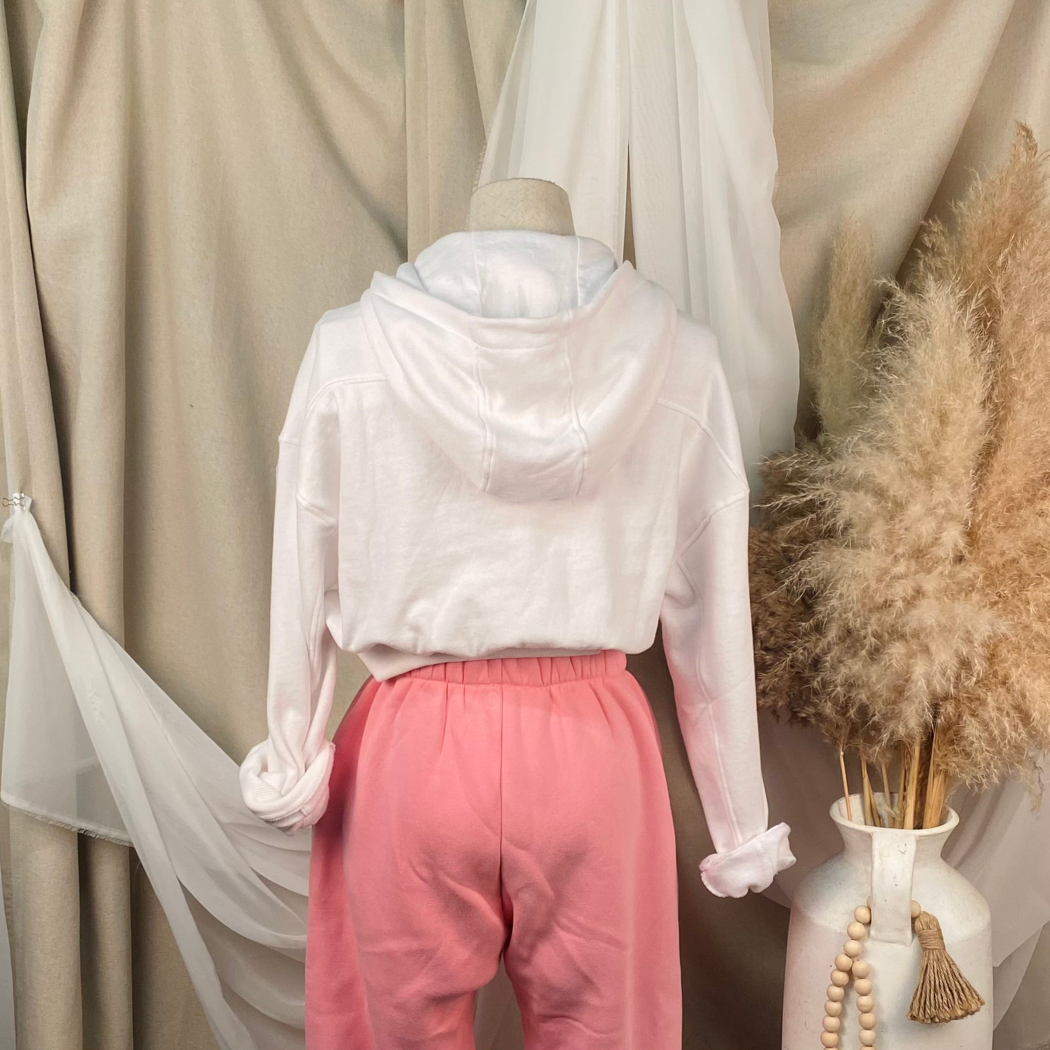 Frances Crop Hoodie (White)