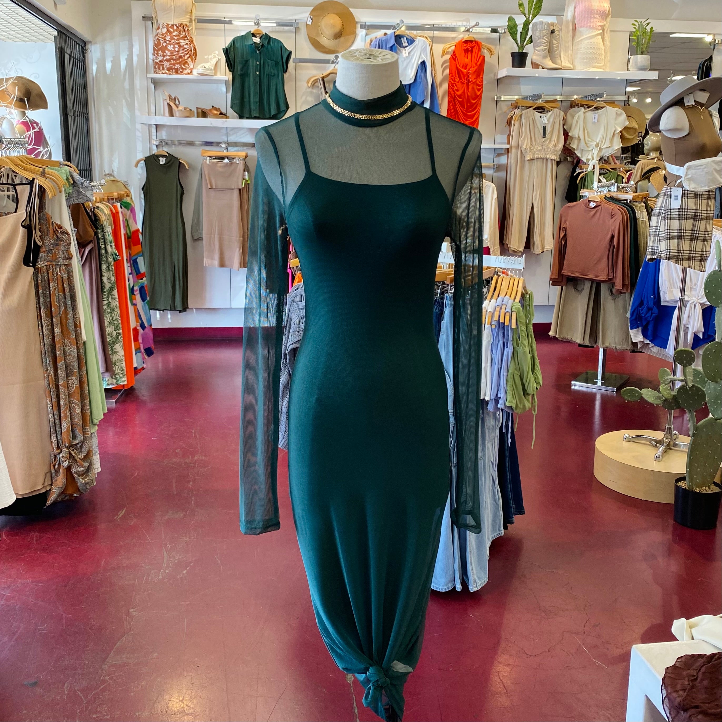 Angie Mesh Dress (Green)