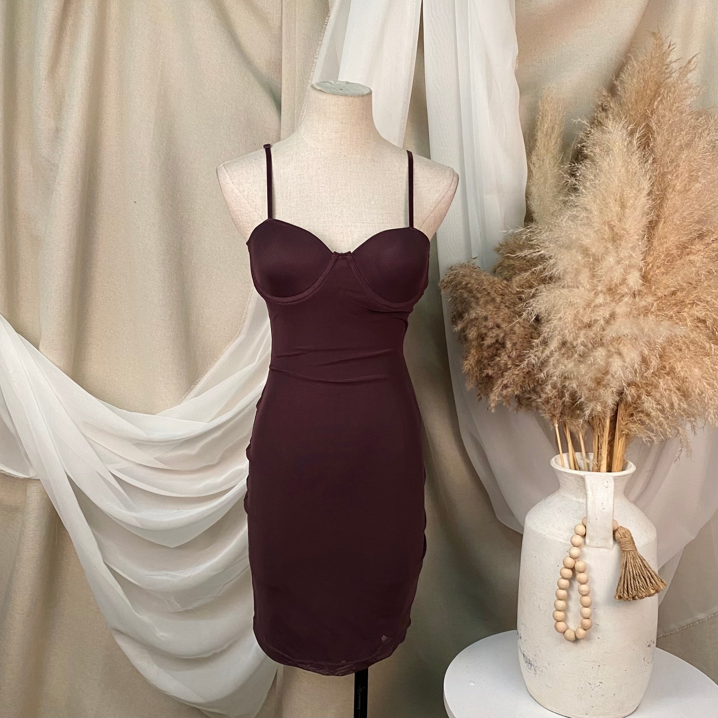 Karen Mesh Dress (Plum)