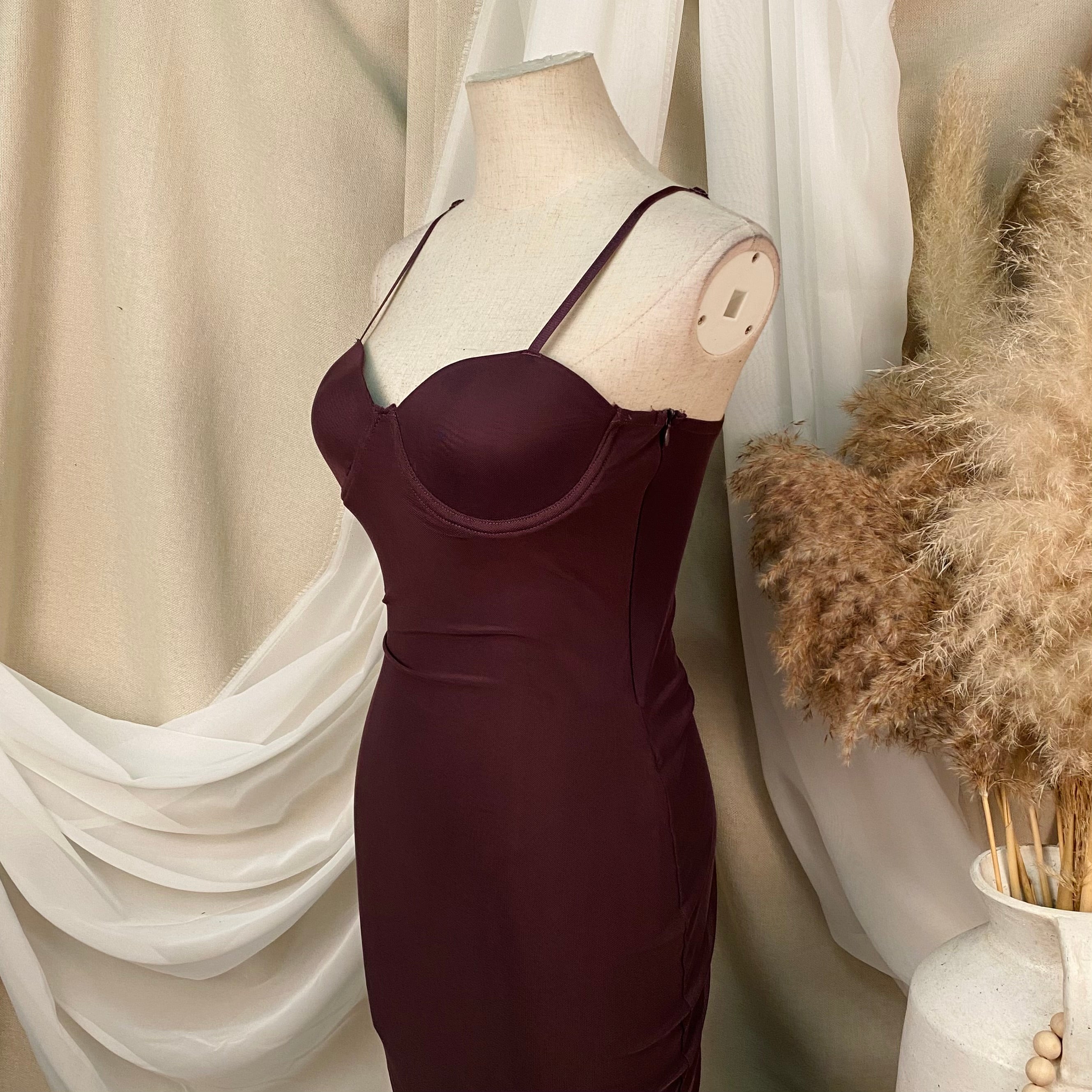 Karen Mesh Dress (Plum)