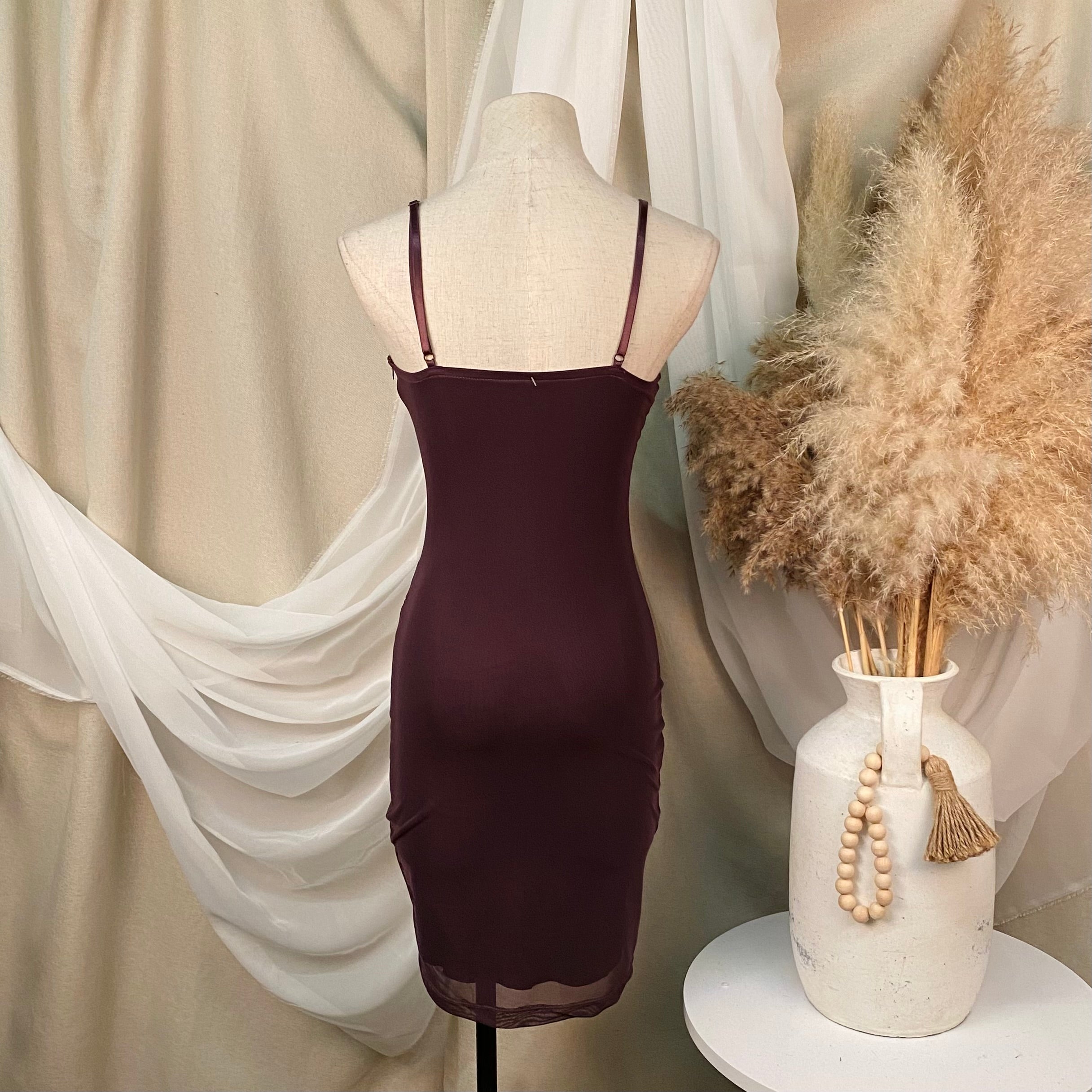 Karen Mesh Dress (Plum)