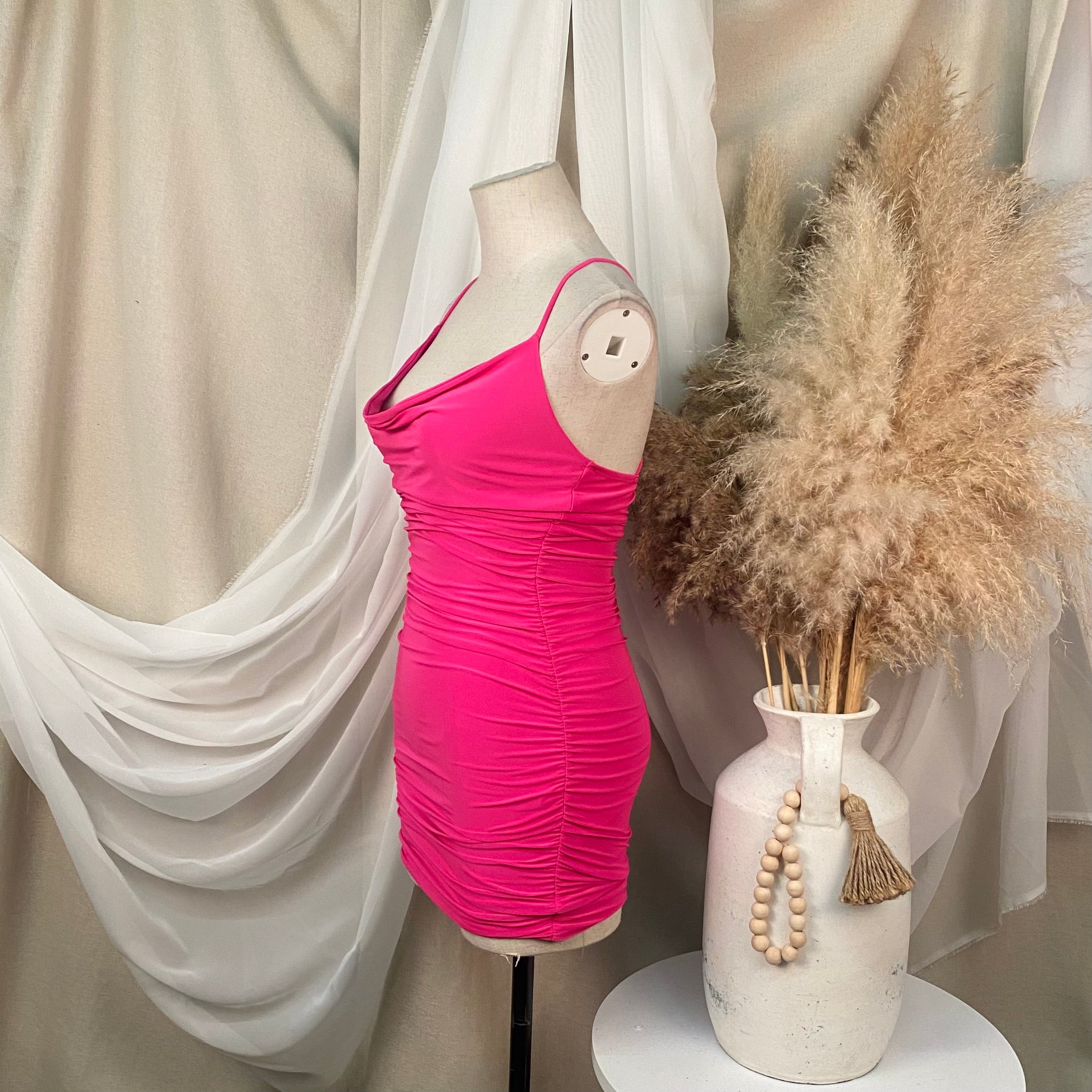Olivia Halter Dress (Pink)