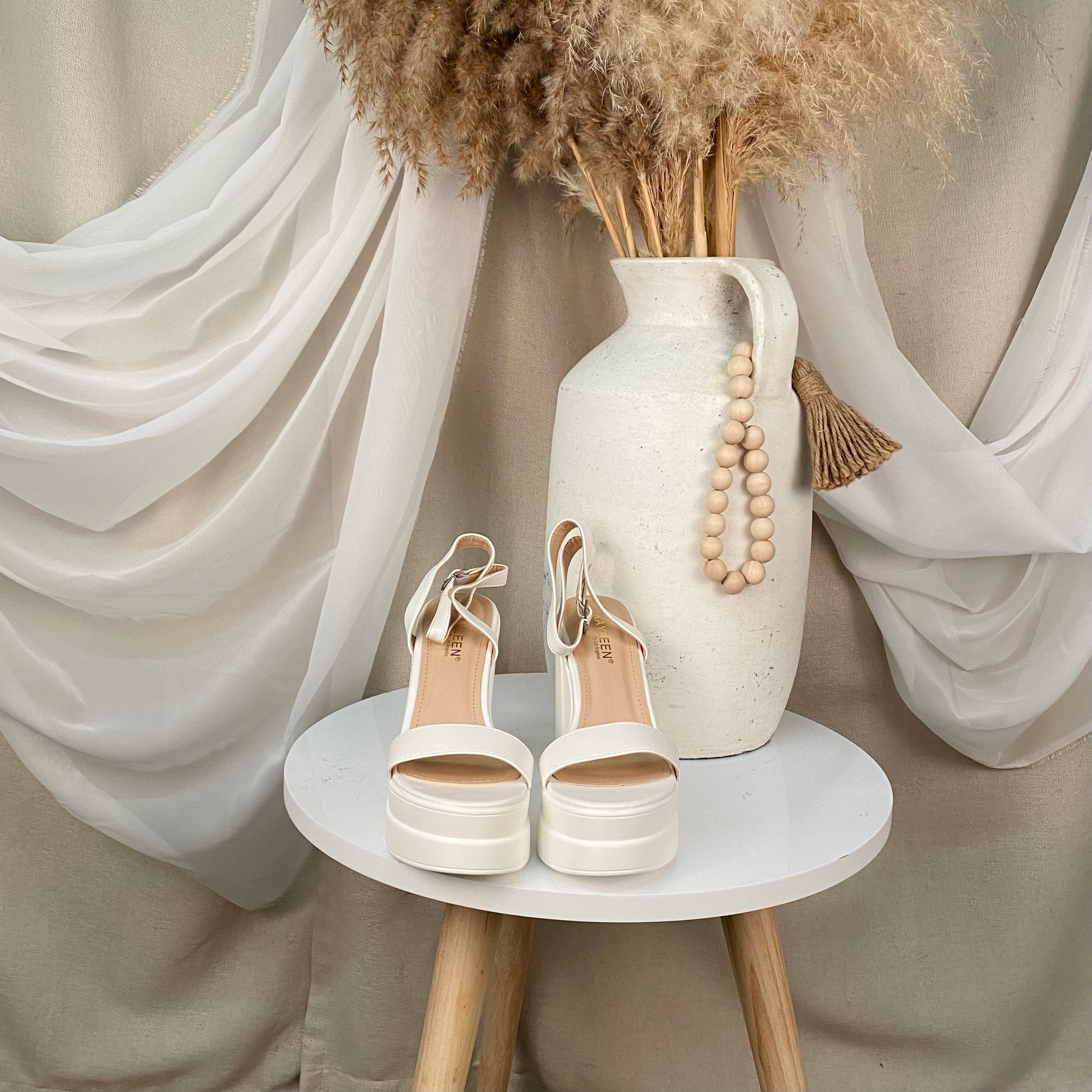 Diana Platform Heels (White)