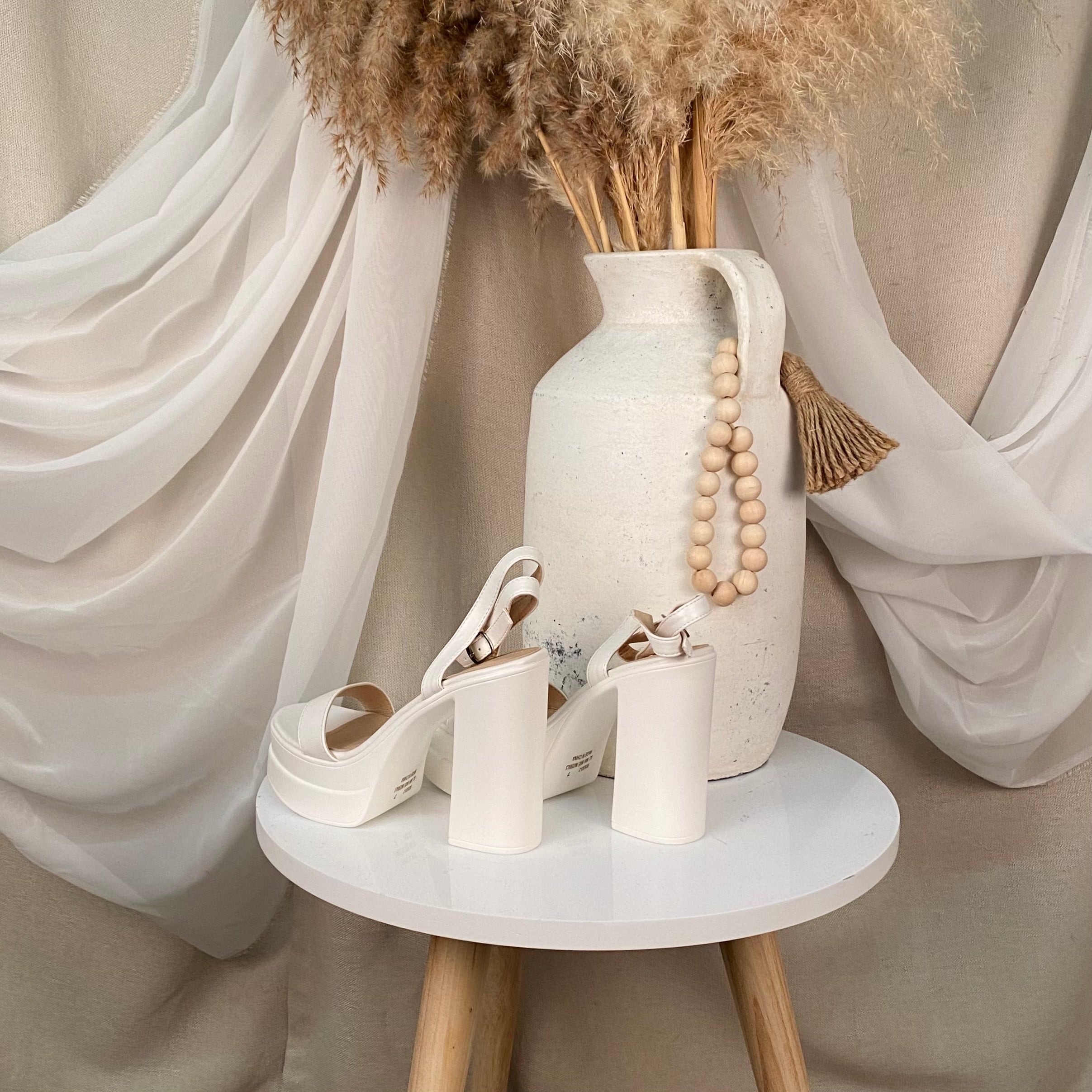 Diana Platform Heels (White)