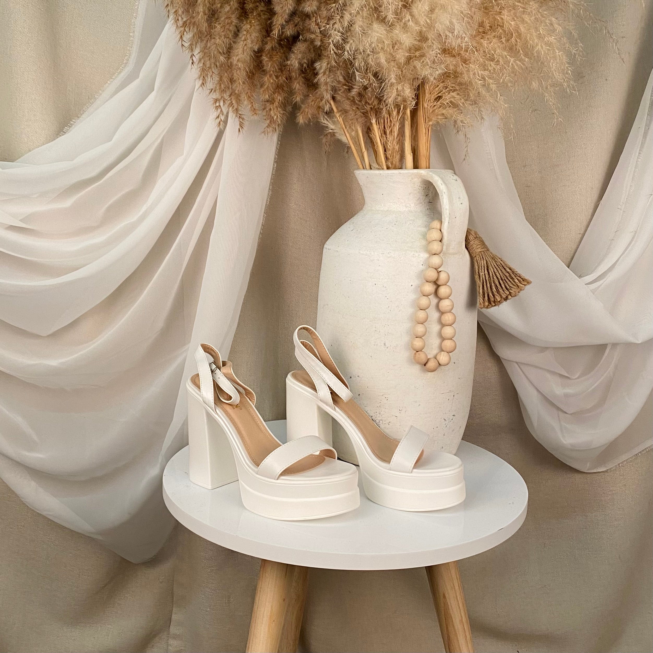 Diana Platform Heels (White)