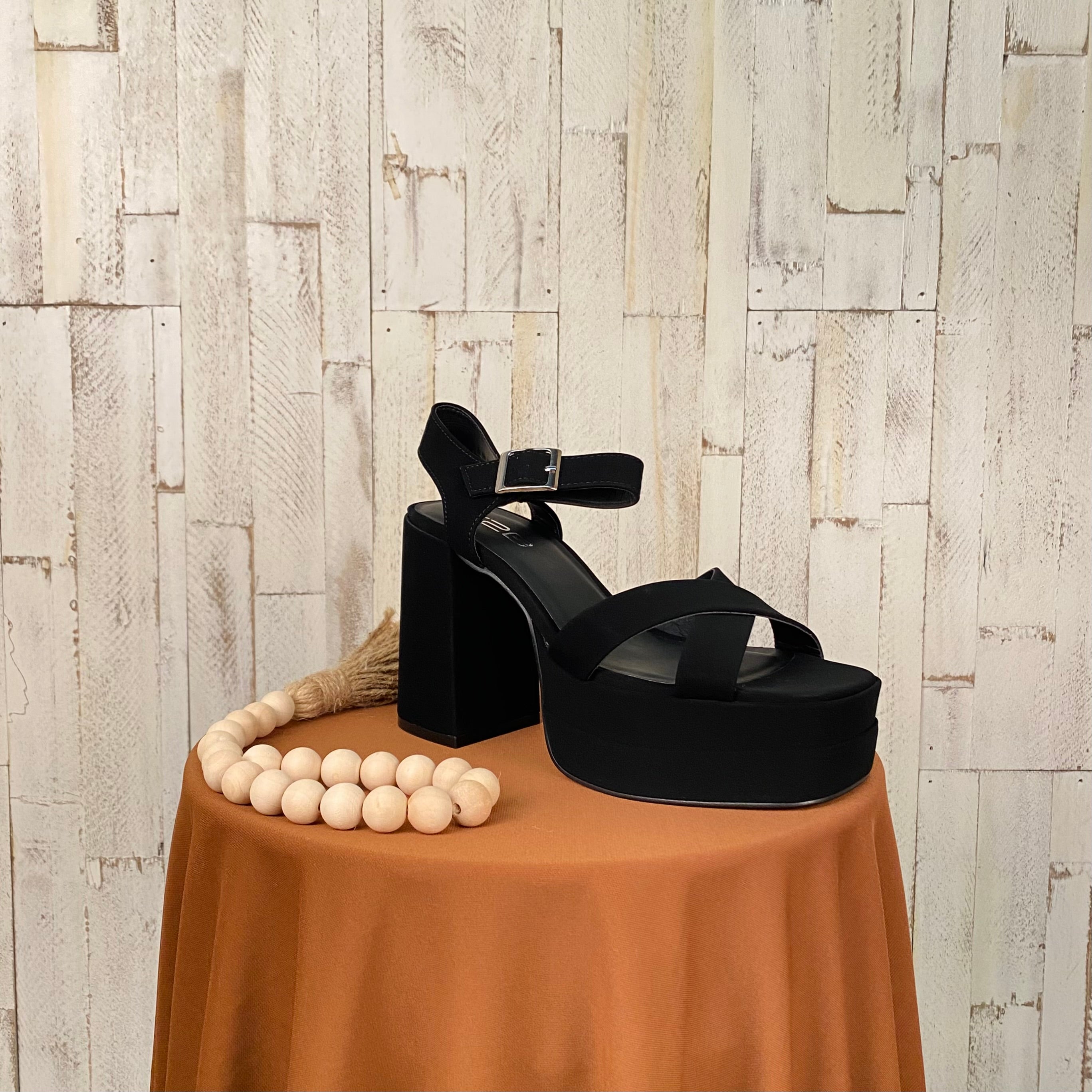 Adri Block Heels (Suede Black)