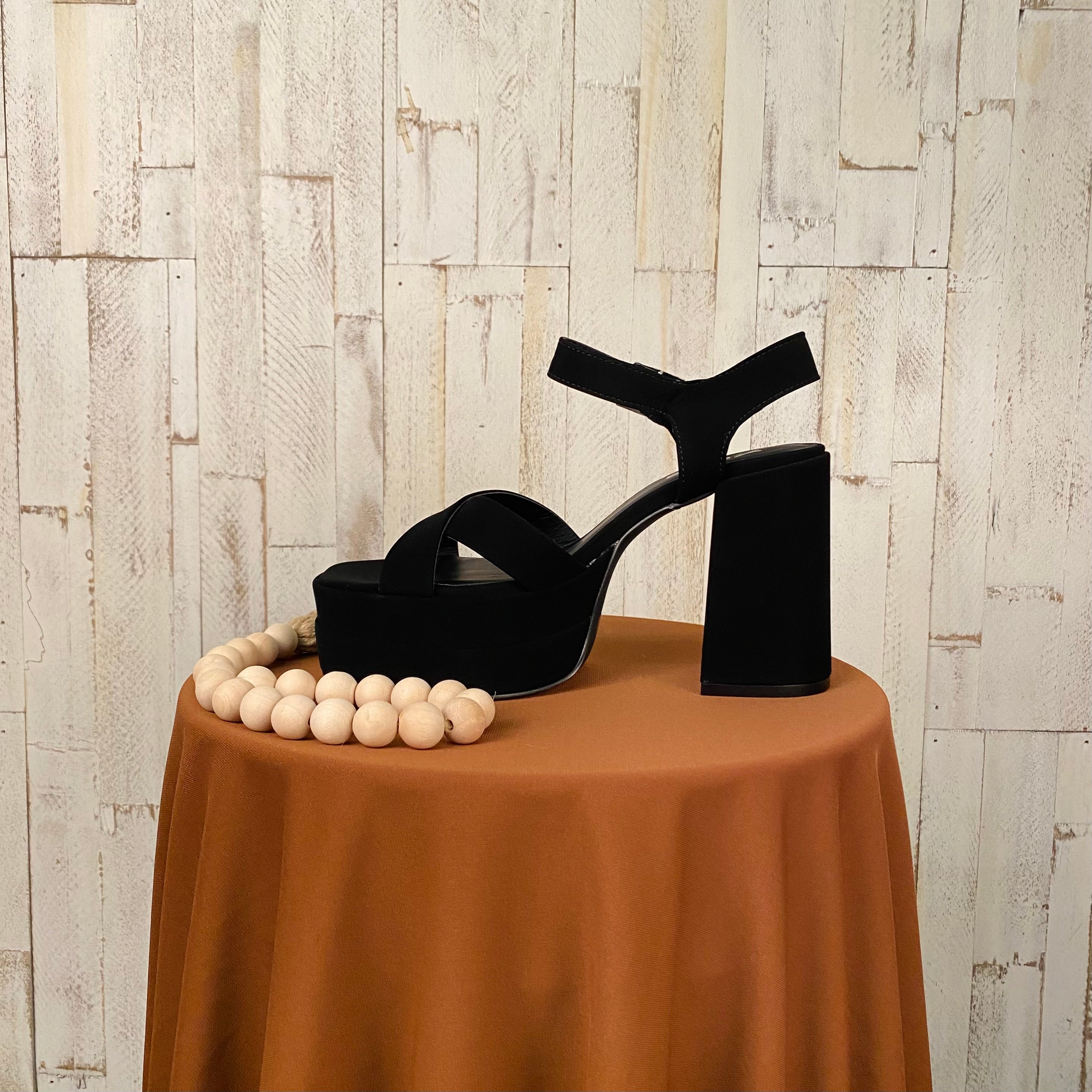 Adri Block Heels (Suede Black)