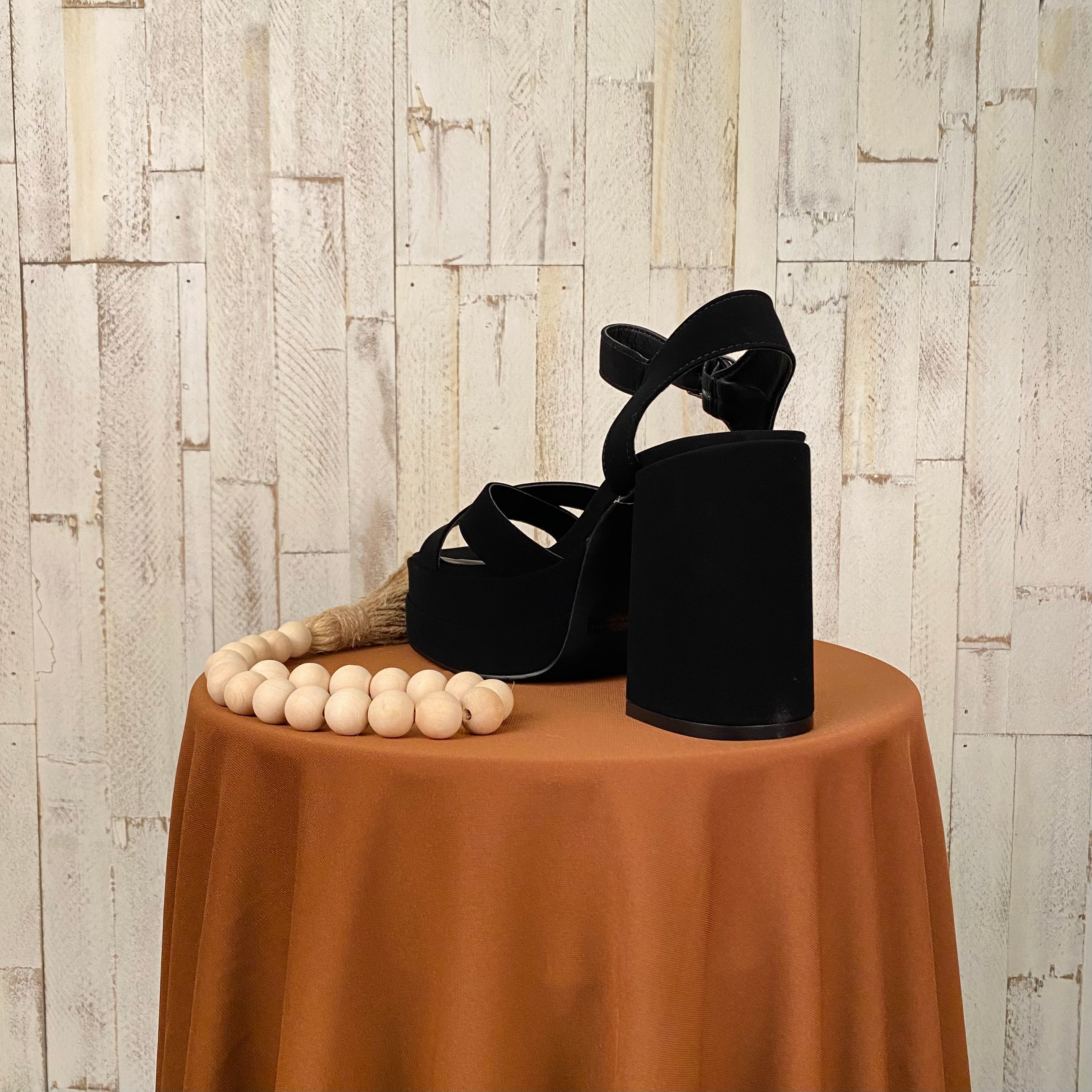 Adri Block Heels (Suede Black)