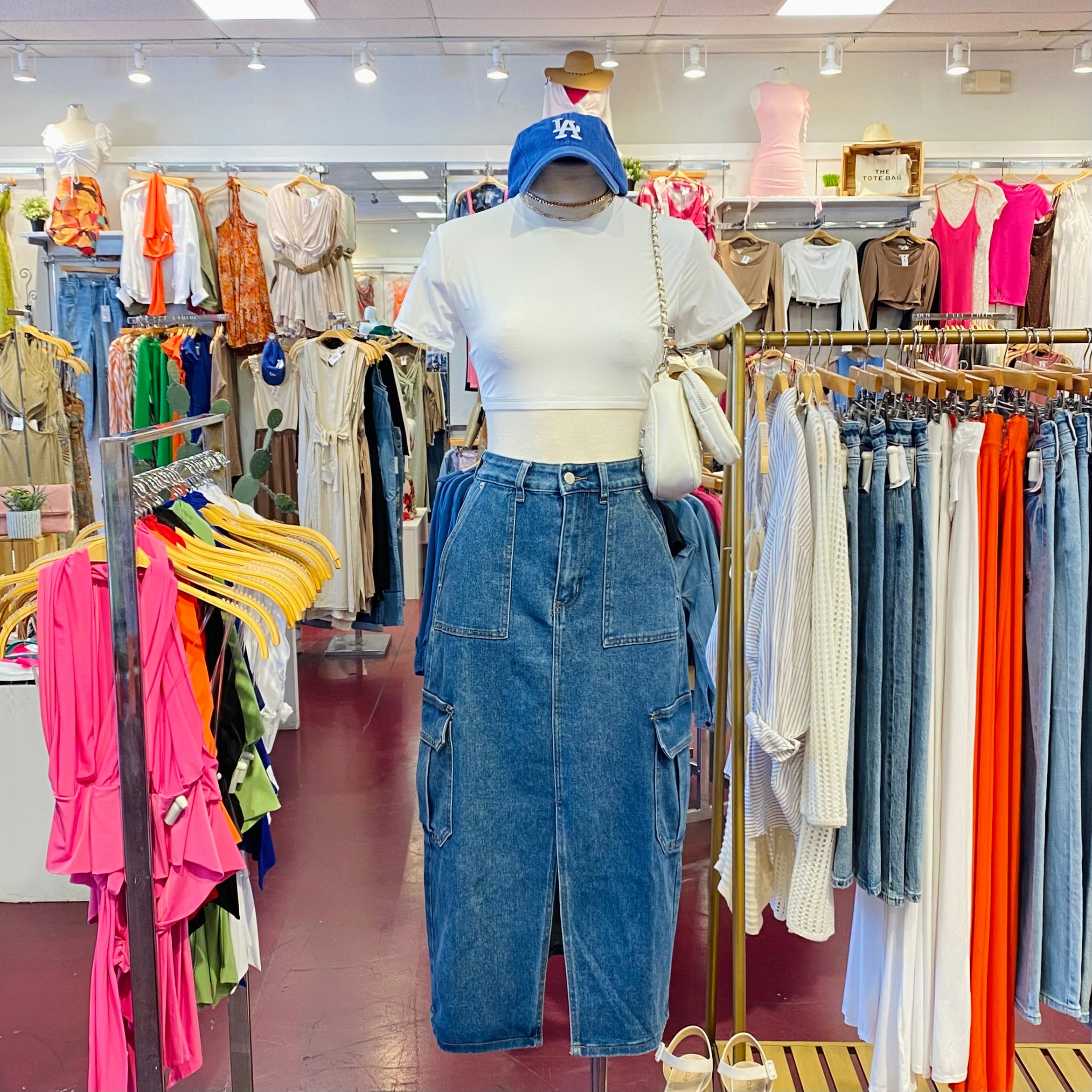 Tyler Long Denim Skirt (Denim)
