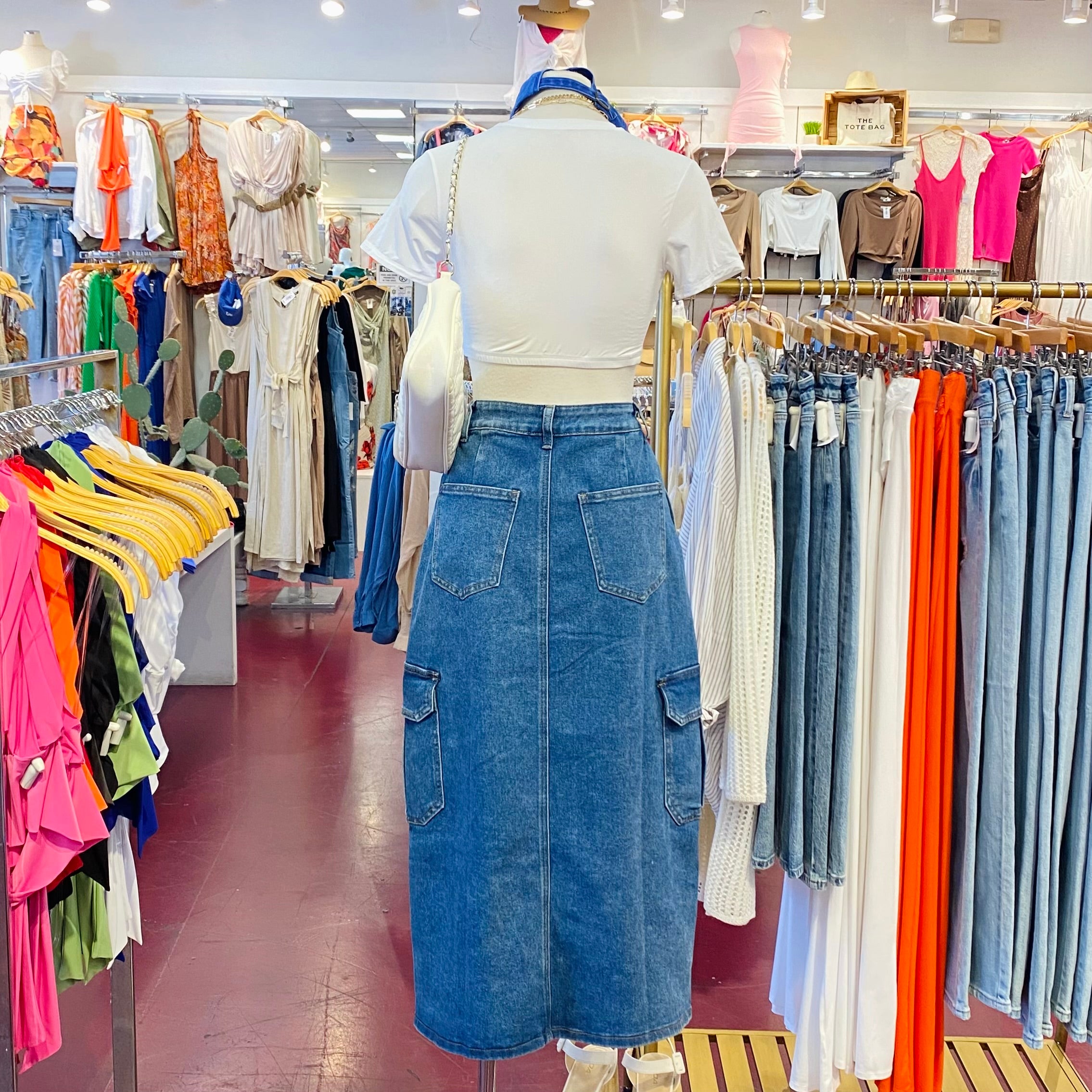 Tyler Long Denim Skirt (Denim)