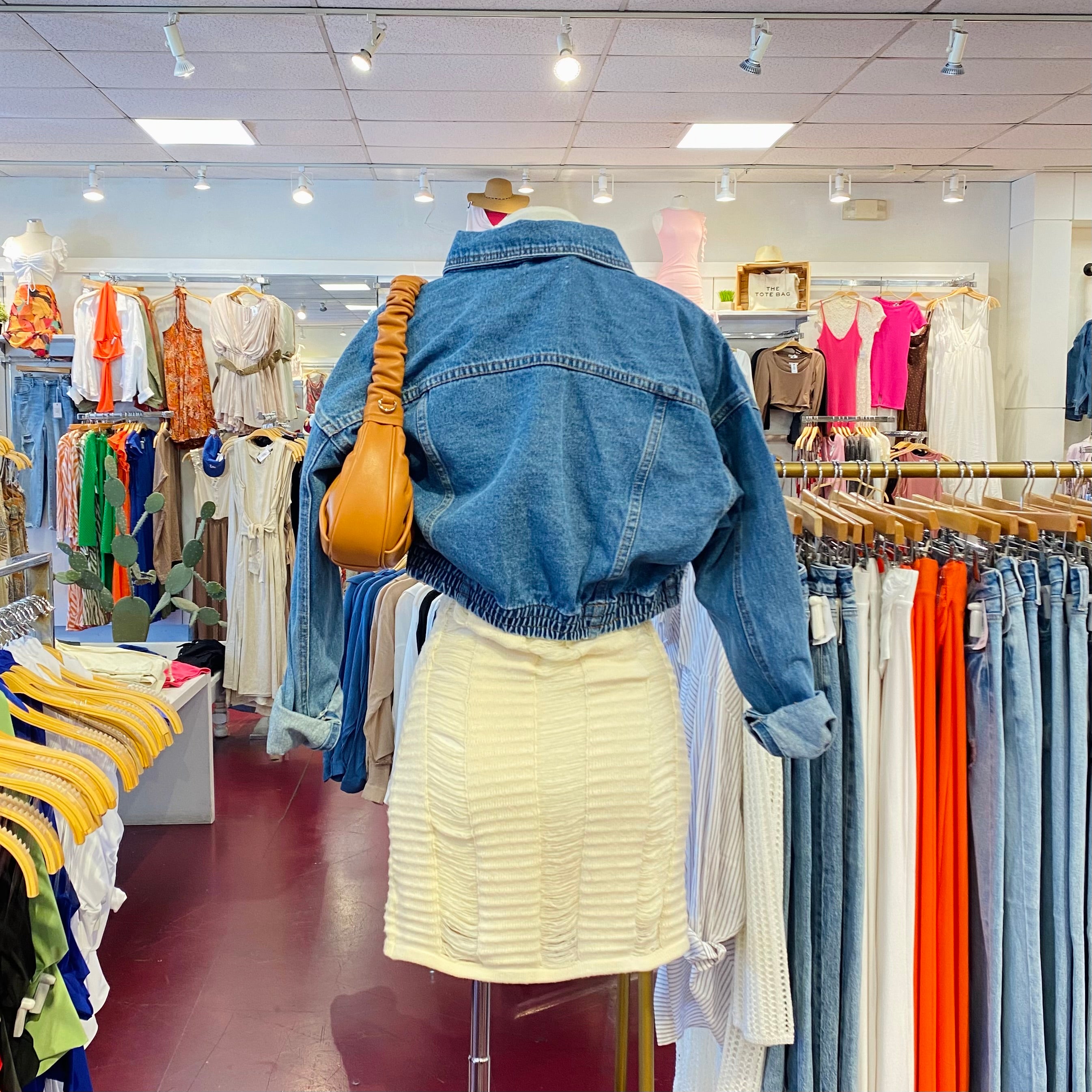 Alyssa Crop Denim Jacket (Blue)