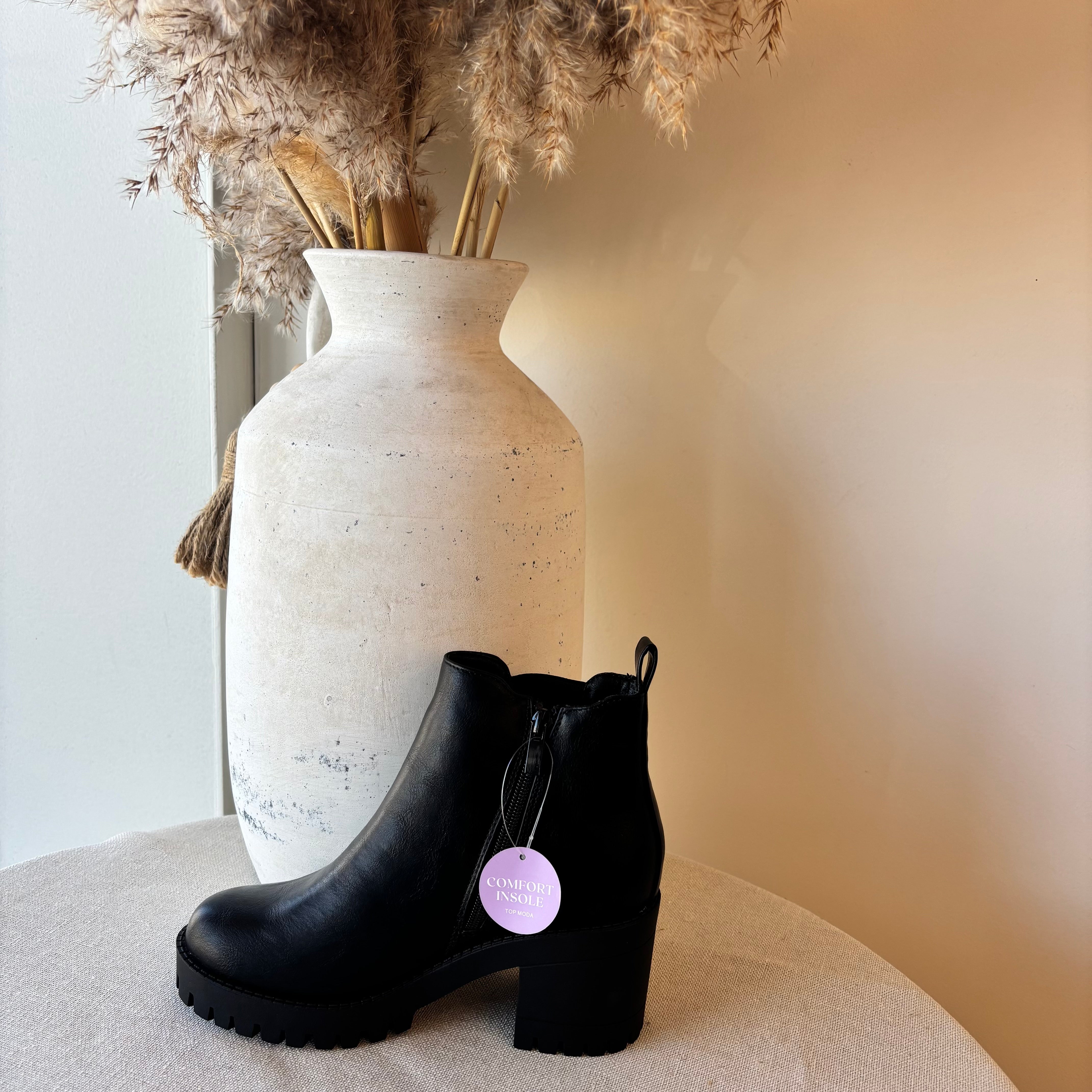 Michaela Platform Booties (Black)