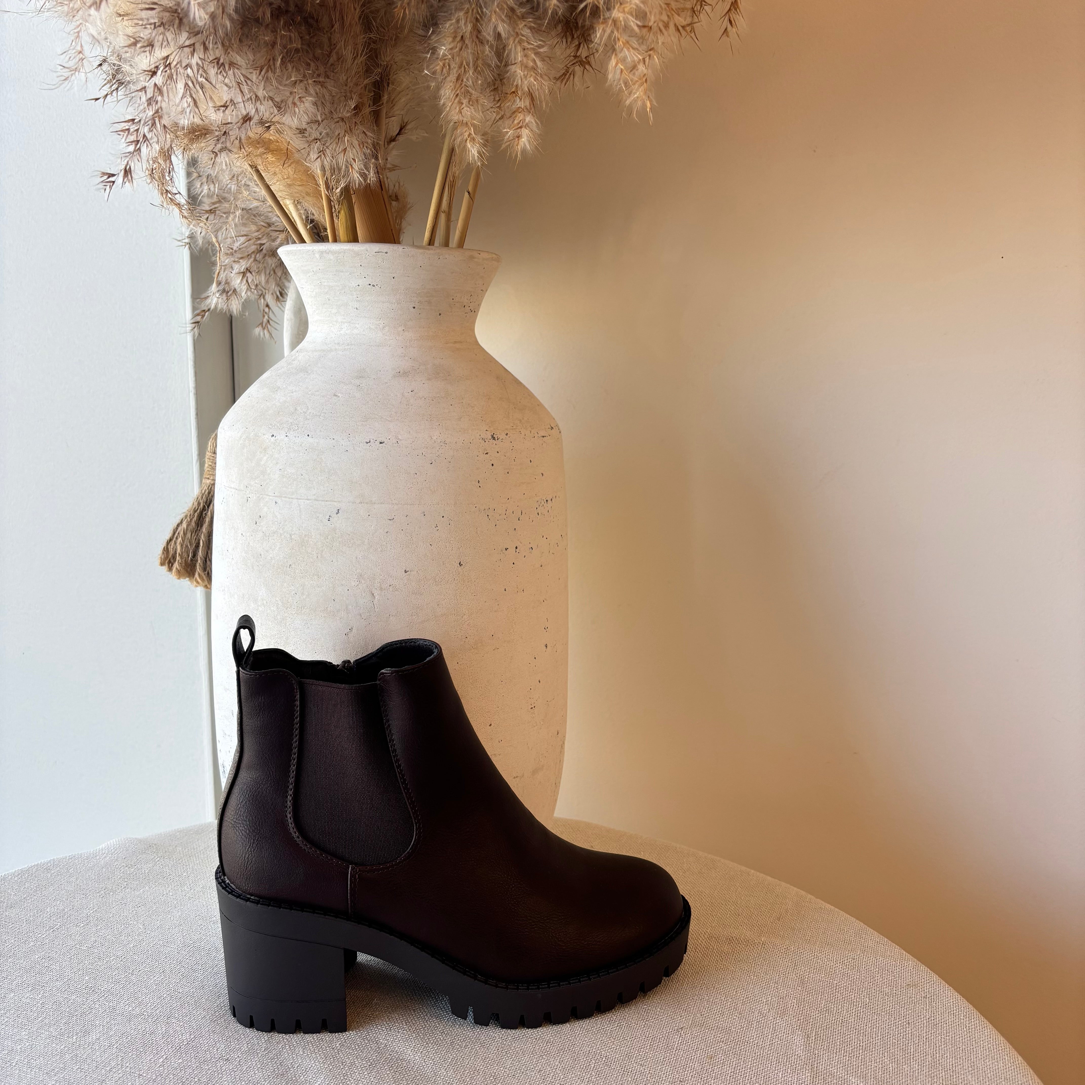 Michaela Platform Booties (Brown)