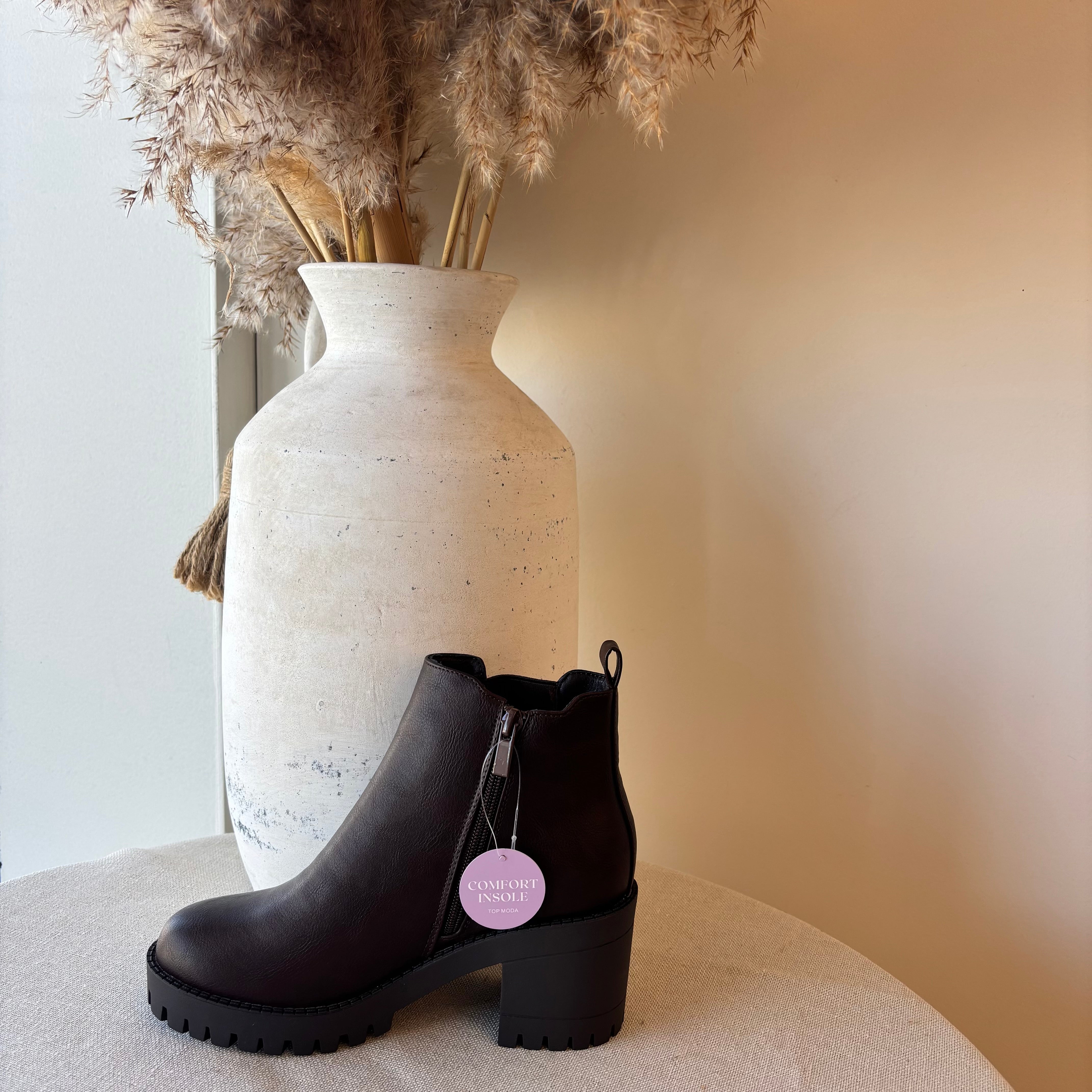 Michaela Platform Booties (Brown)