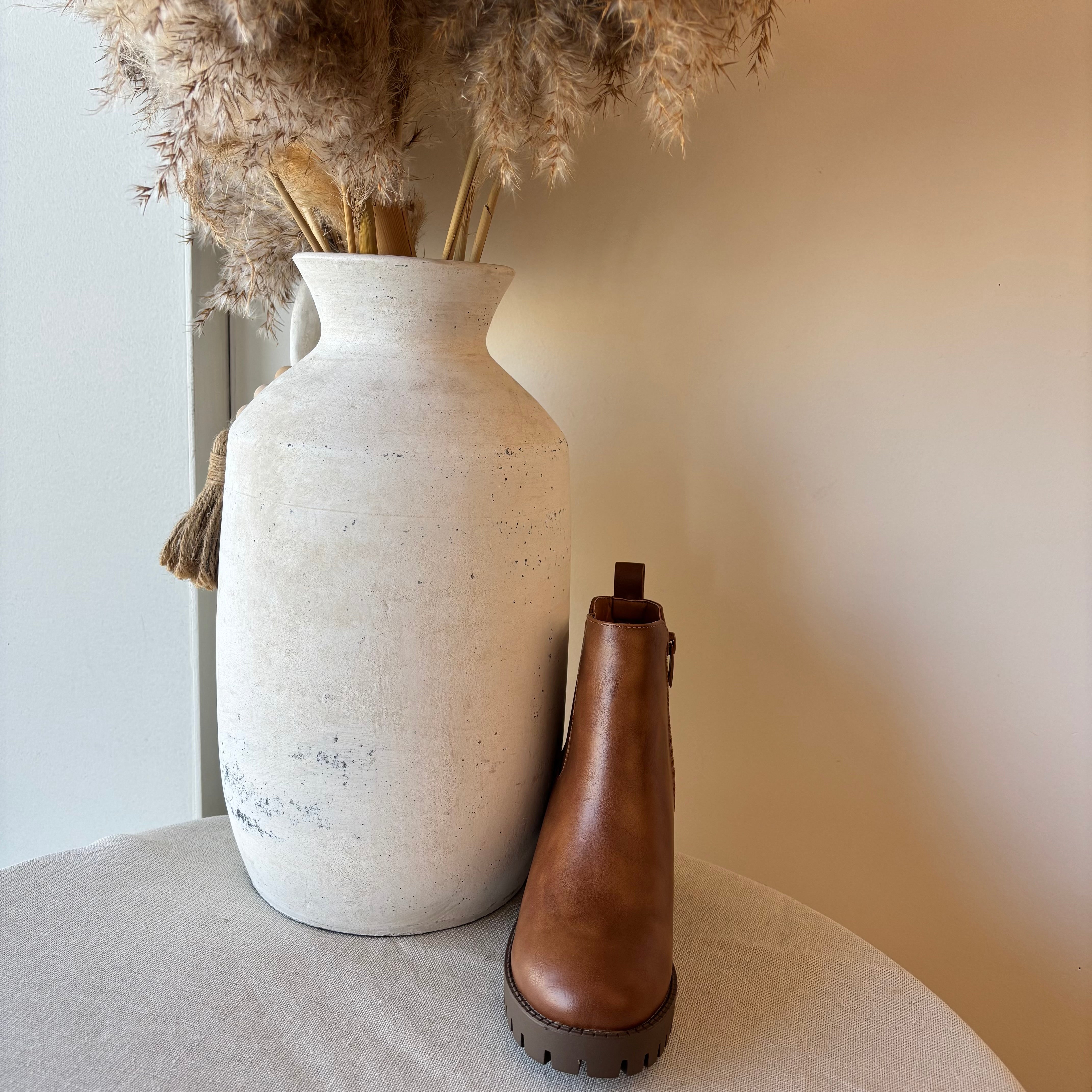 Michaela Platform Booties (Tan)