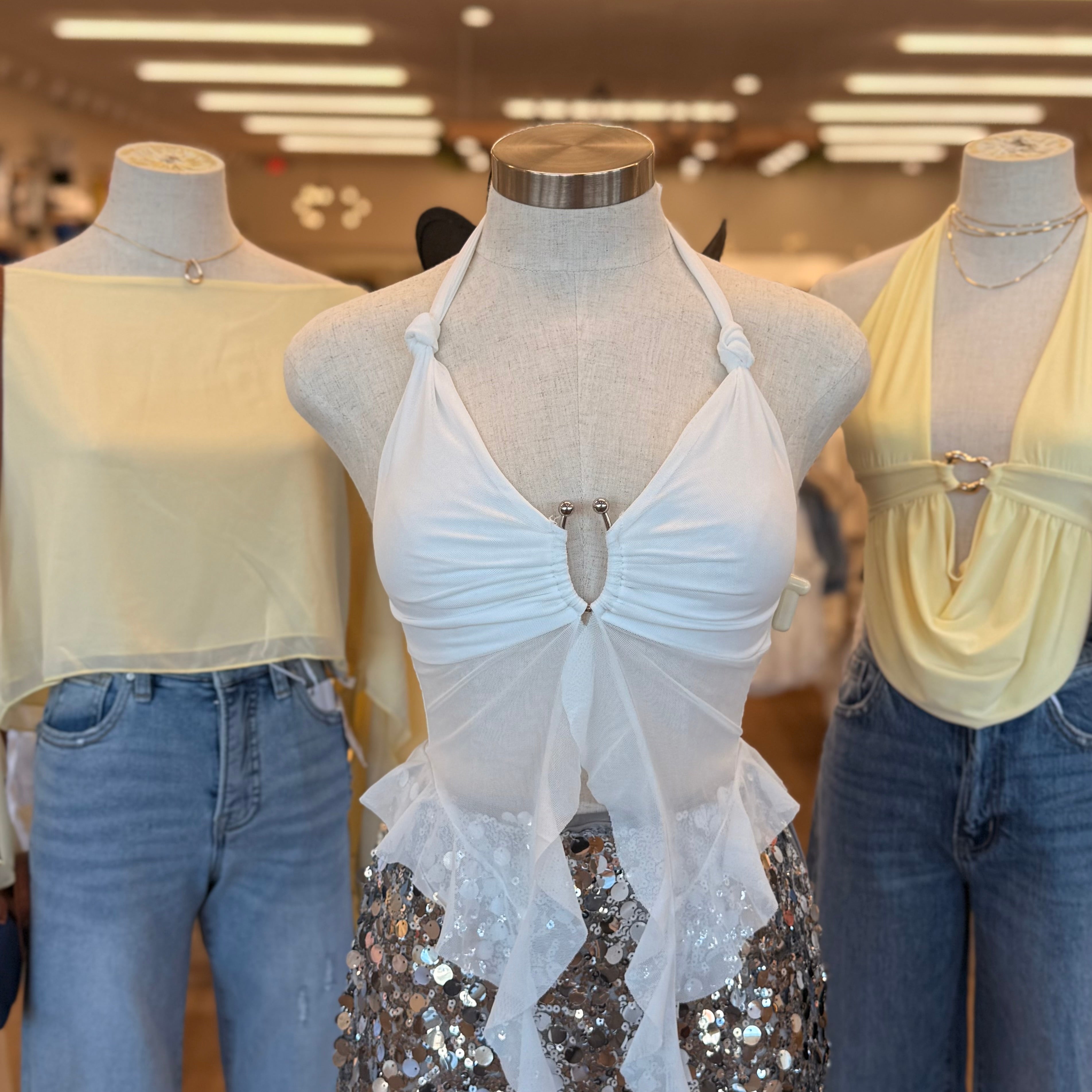 Cassie Halter Top (Ivory)