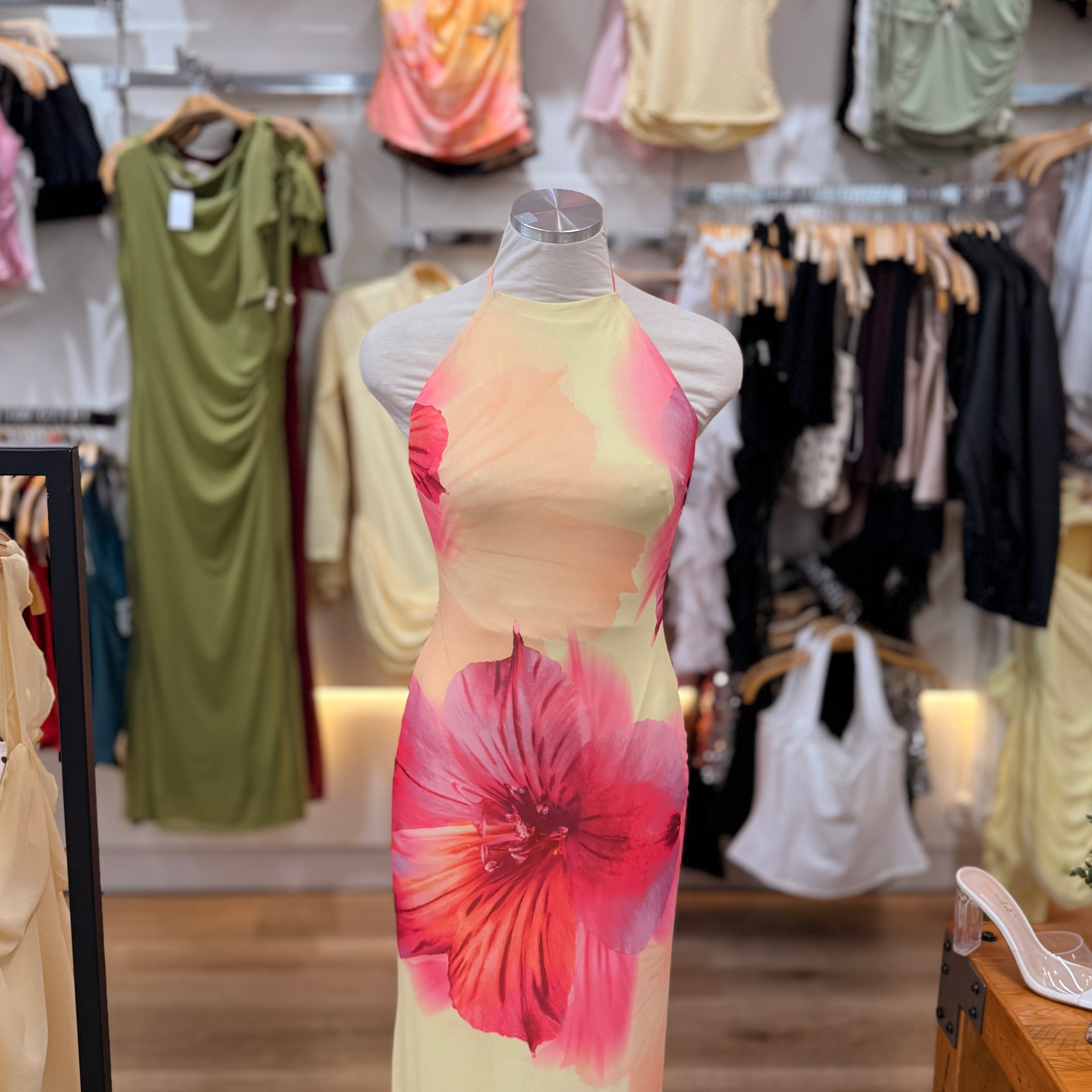 Araceli Halter Dress (Yellow)