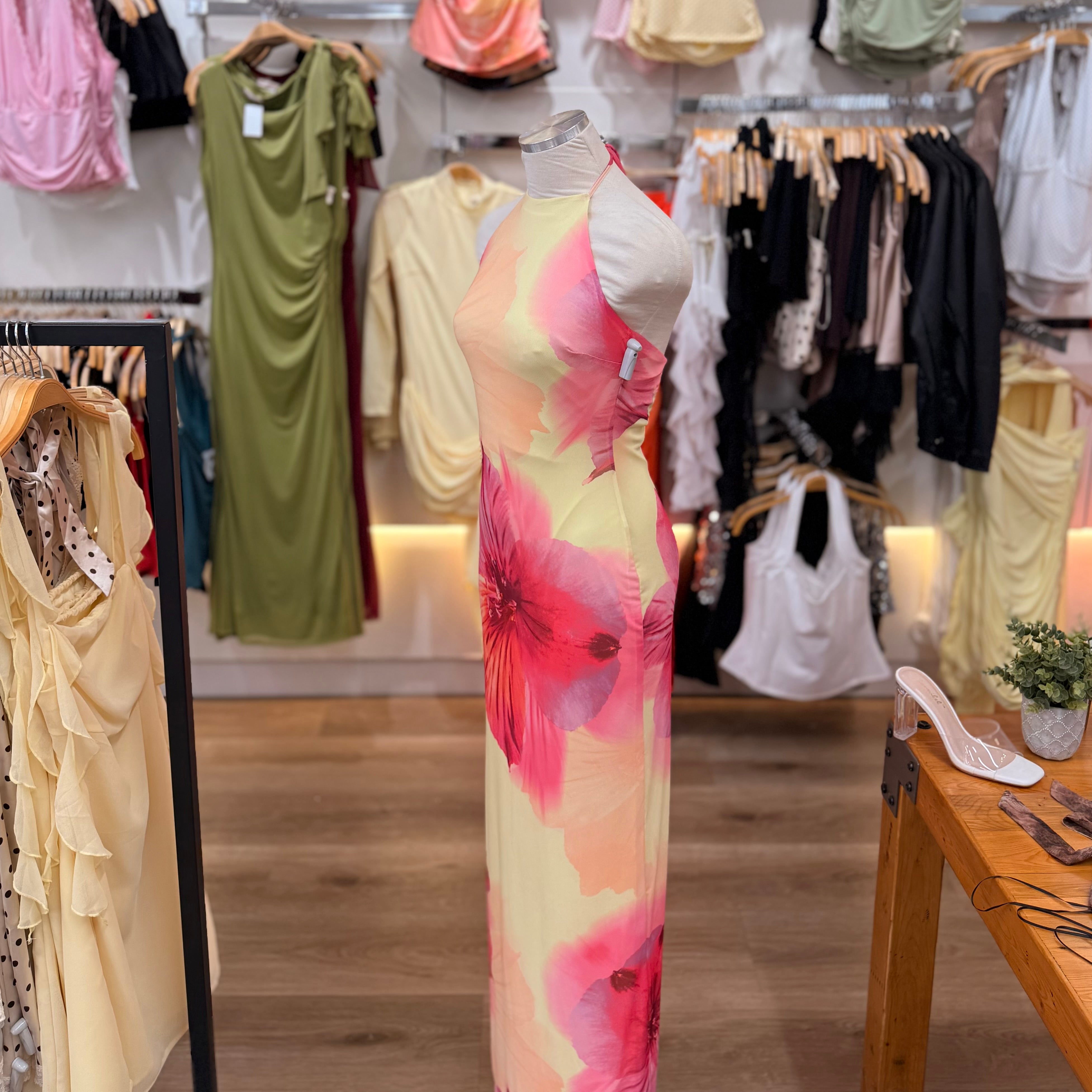 Araceli Halter Dress (Yellow)