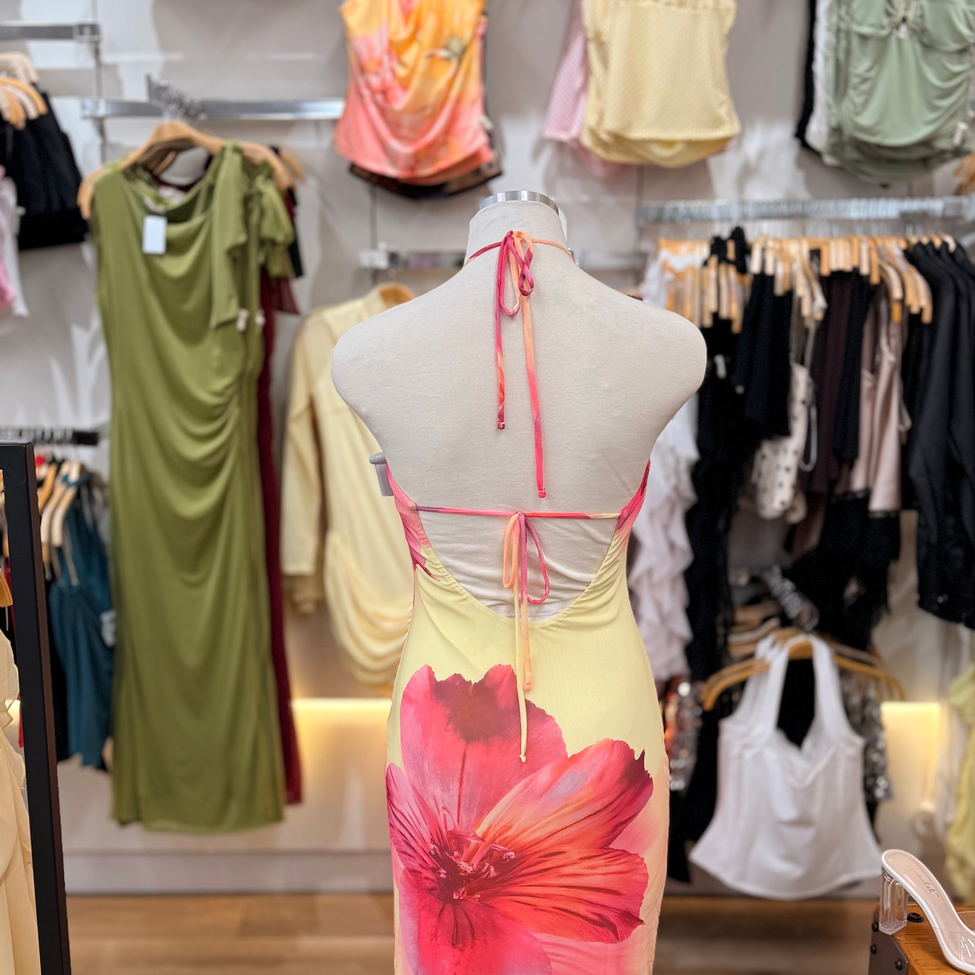 Araceli Halter Dress (Yellow)