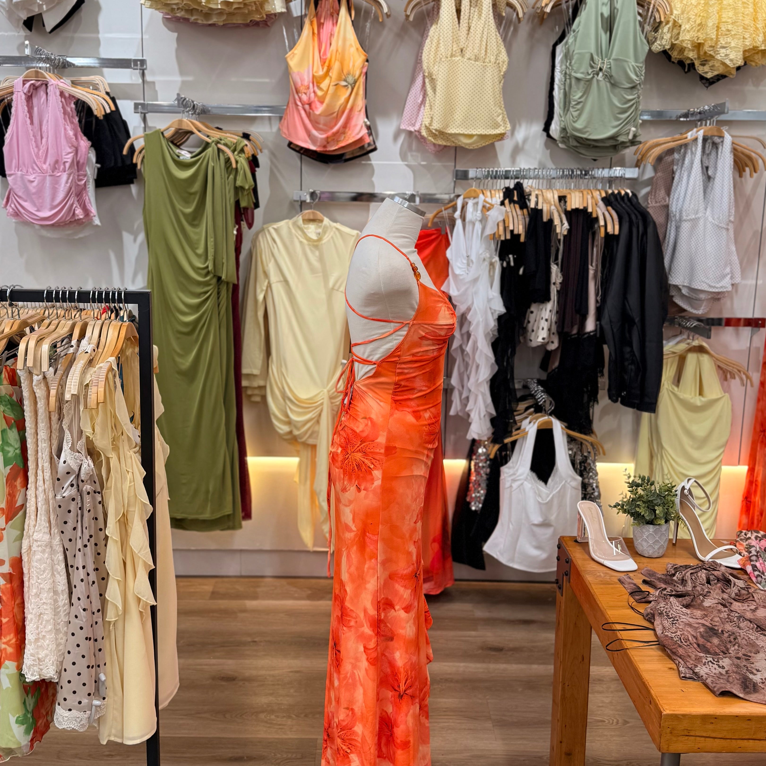 Angelica Halter Dress (Orange)
