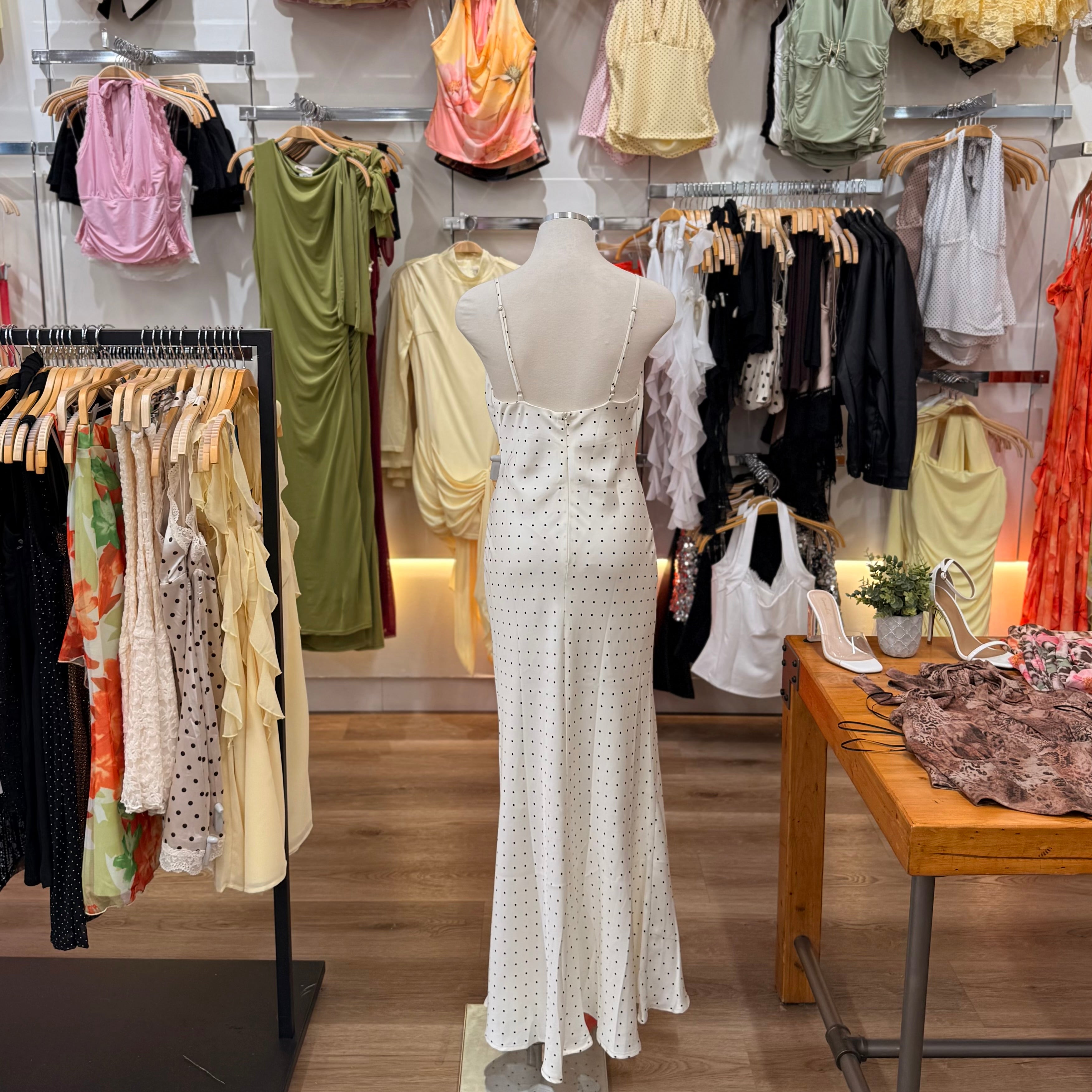 Sloane Polka Dot Dress (Ivory)
