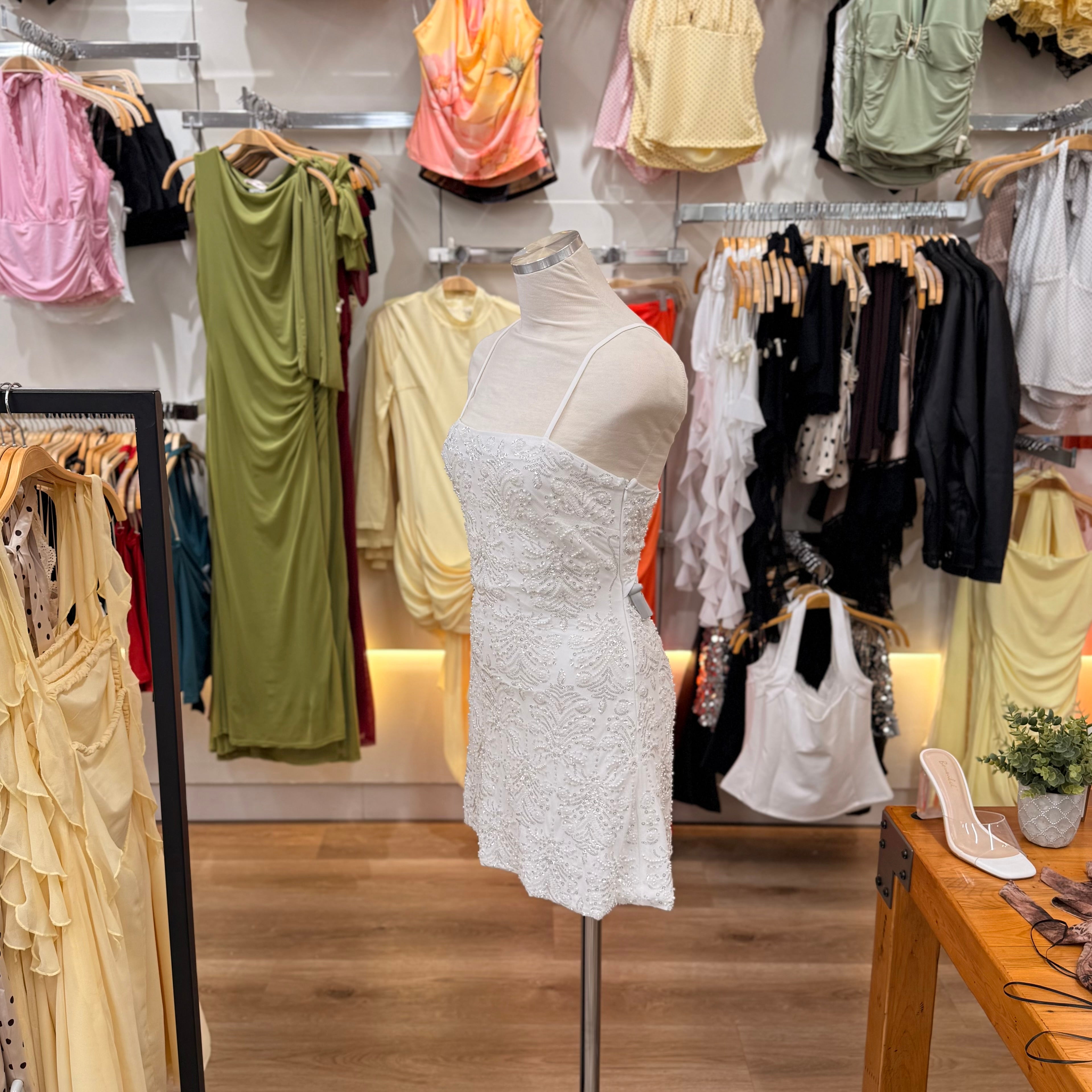 Natalie Sequence Dress (Ivory)
