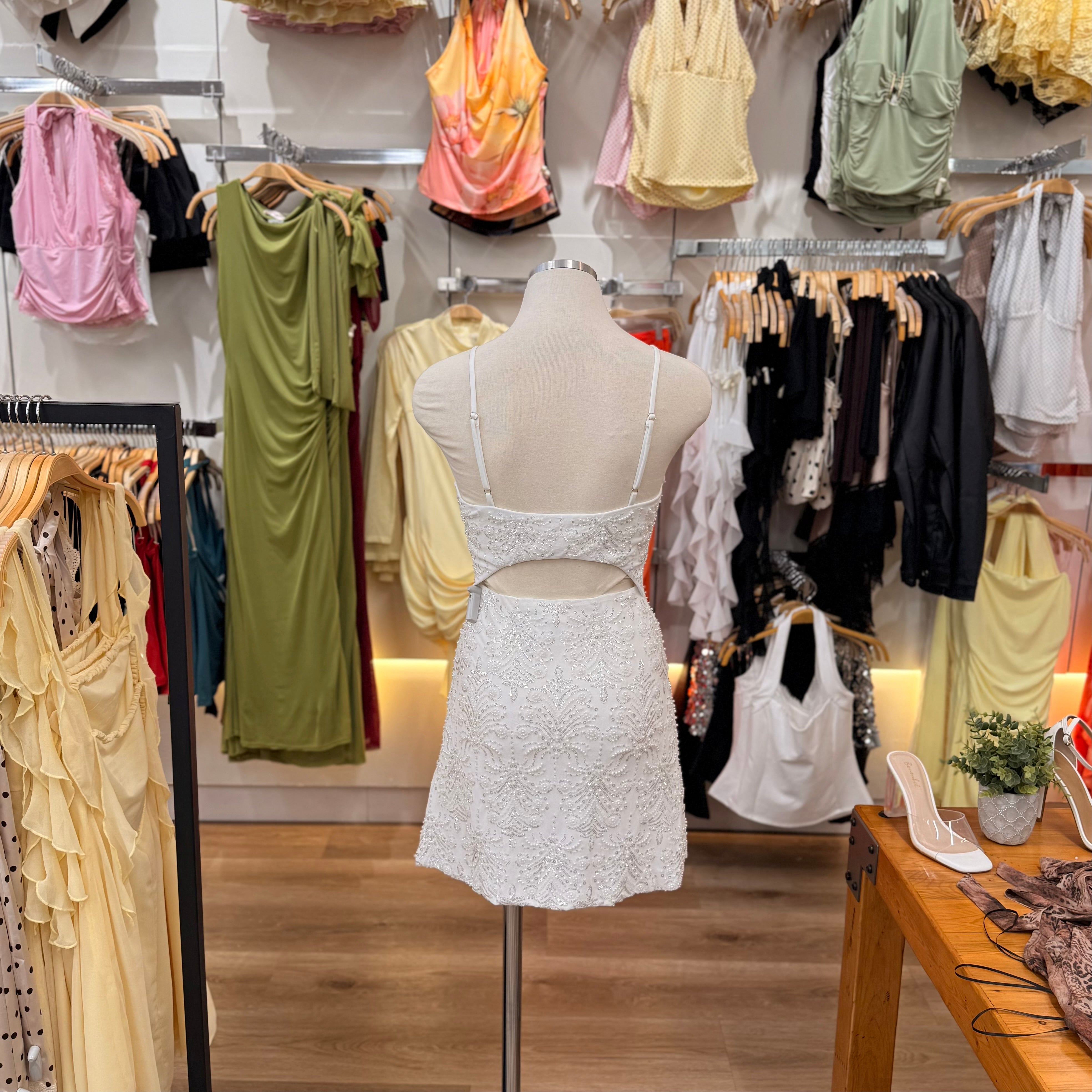 Natalie Sequence Dress (Ivory)