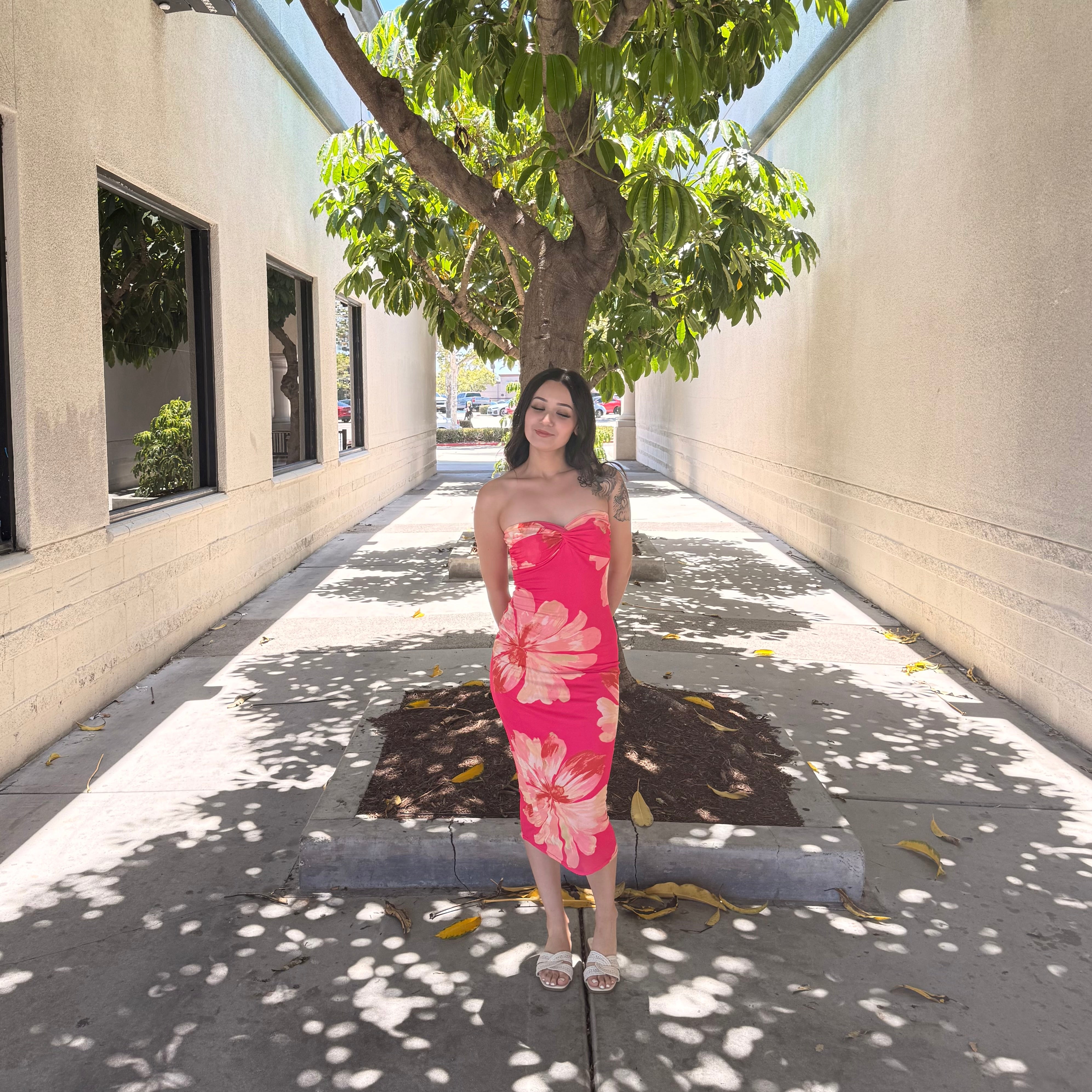 Sienna Floral Dress (Pink)