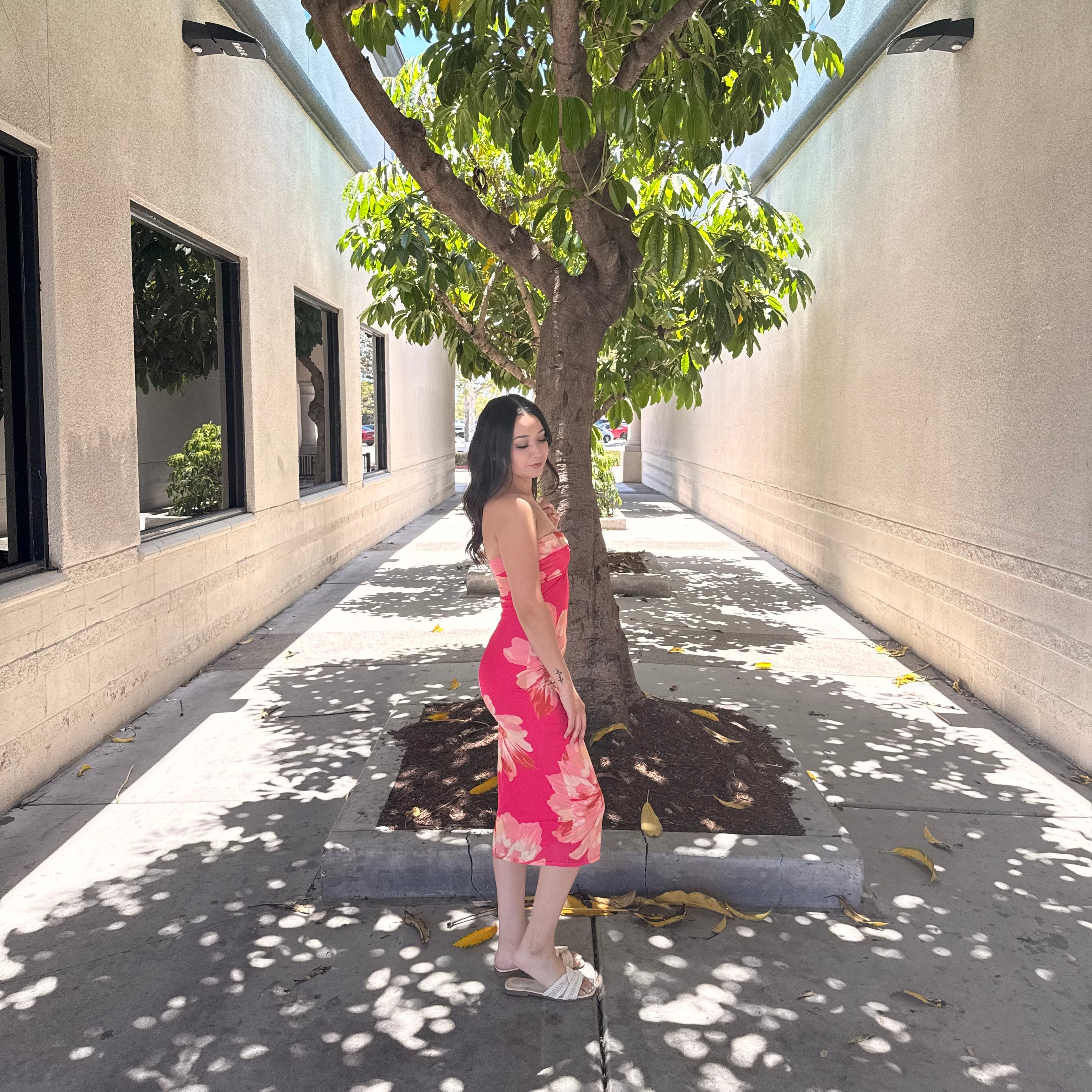 Sienna Floral Dress (Pink)