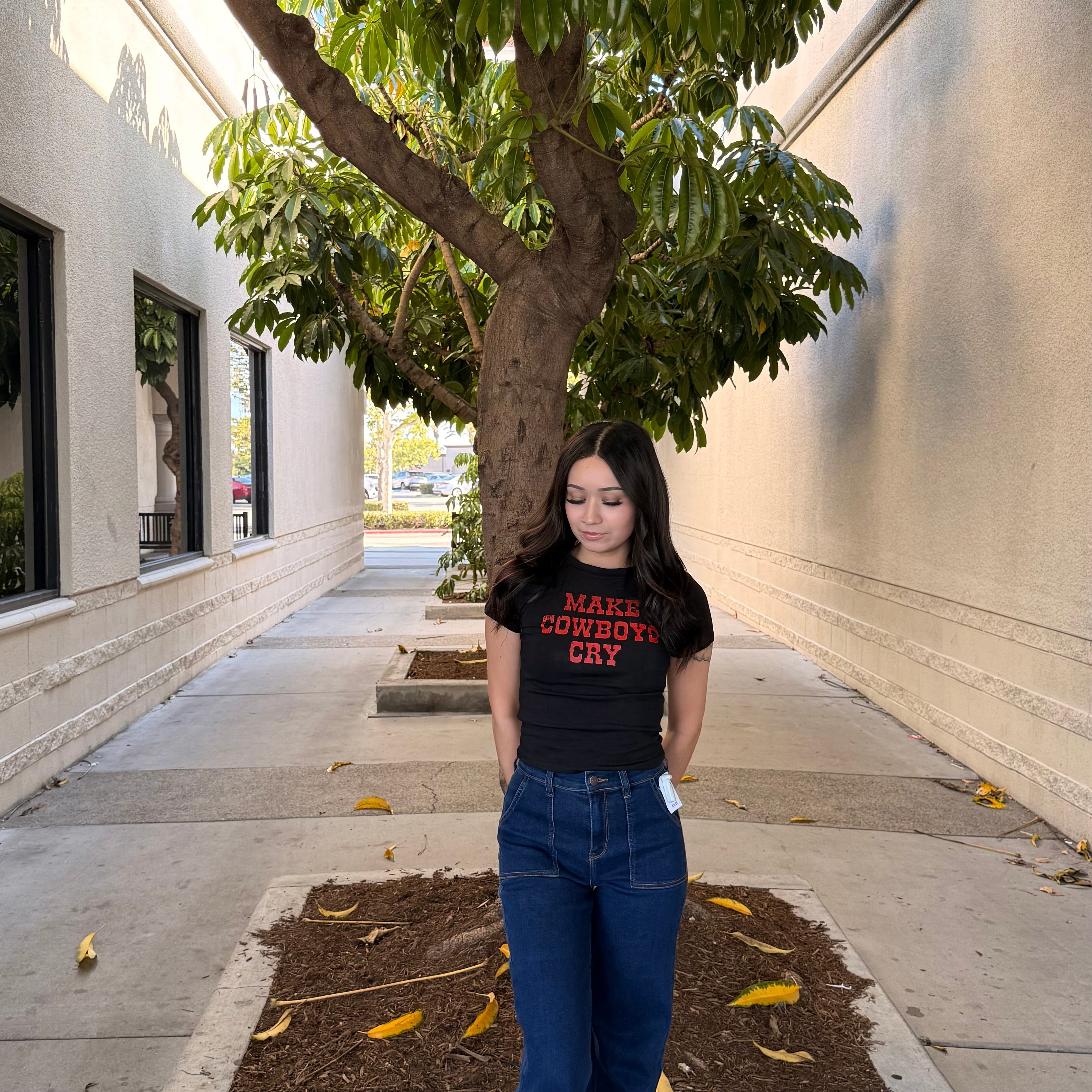 Make Cowboys Cry Baby T (Black)