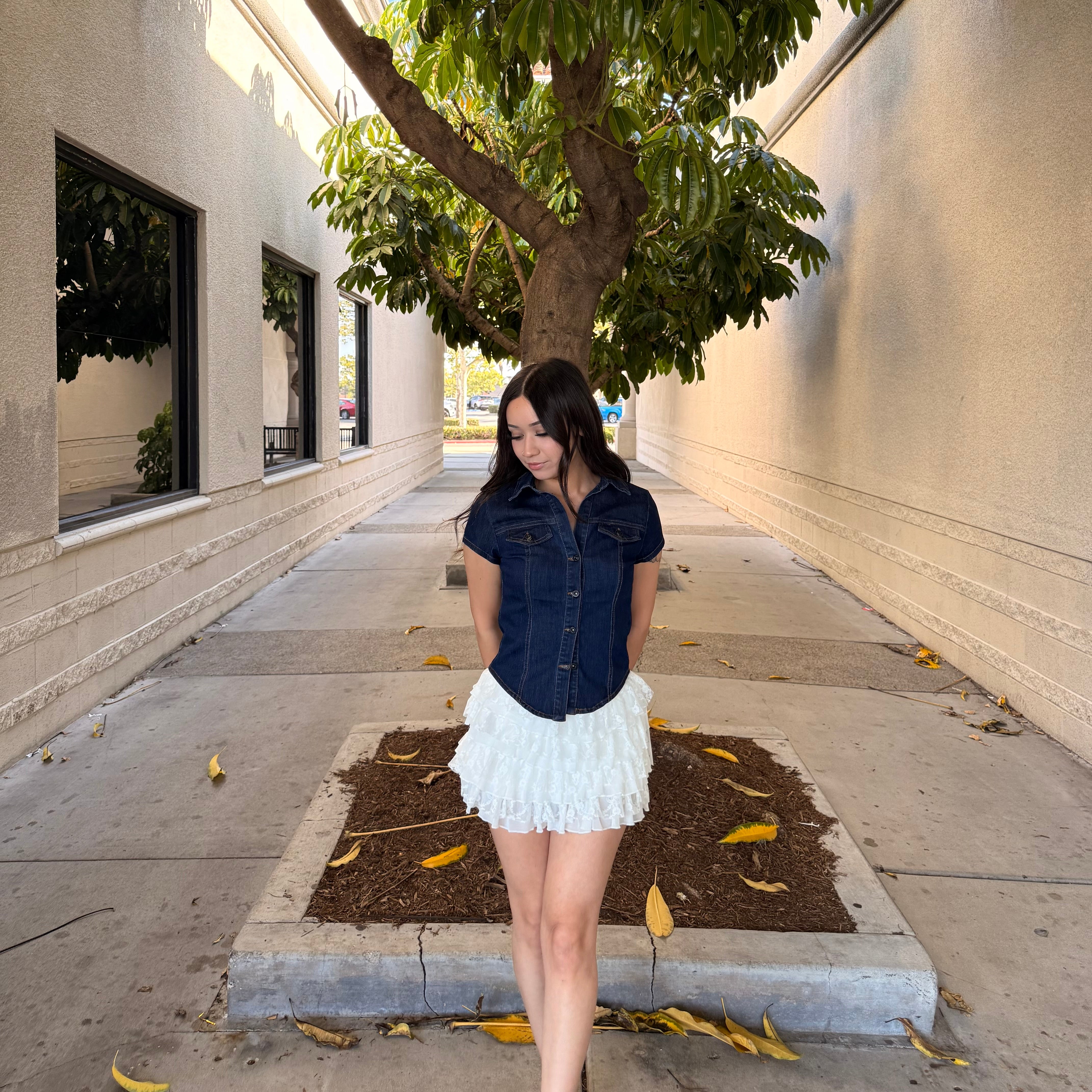 Rose Ruffle Skirt (White)