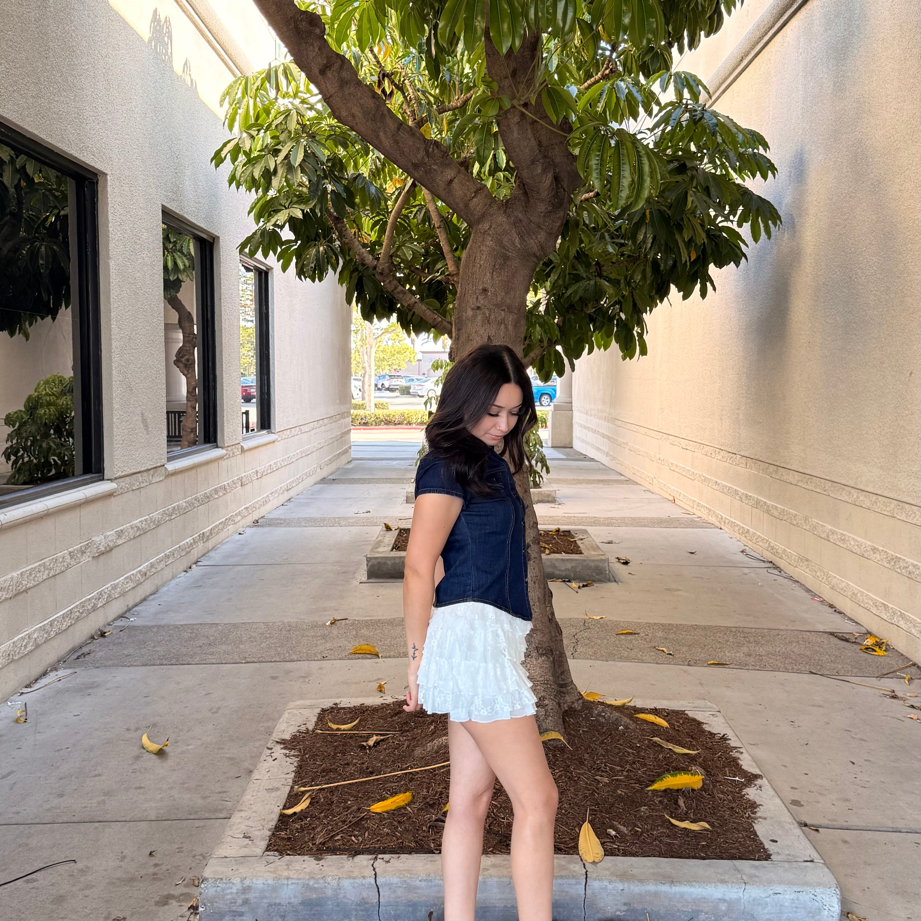 Rose Ruffle Skirt (White)