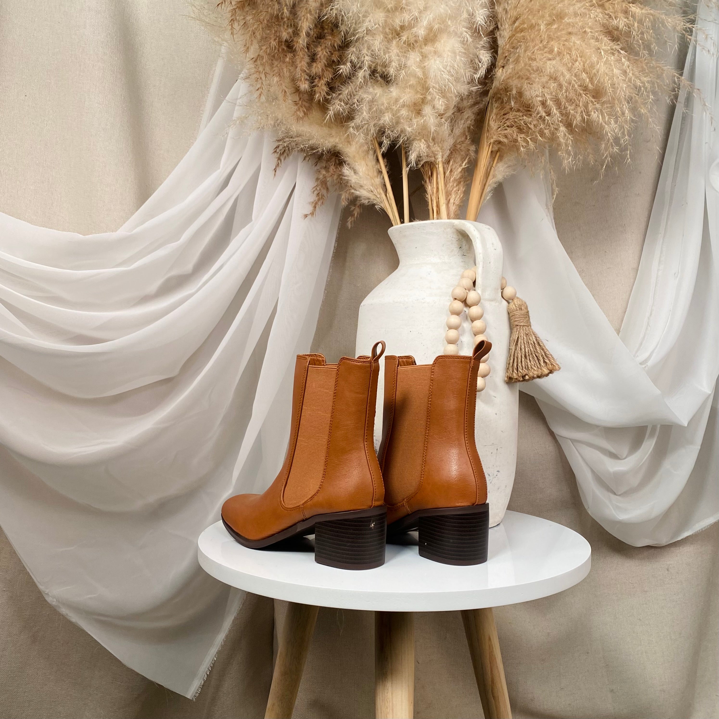Angeline Booties (Tan)
