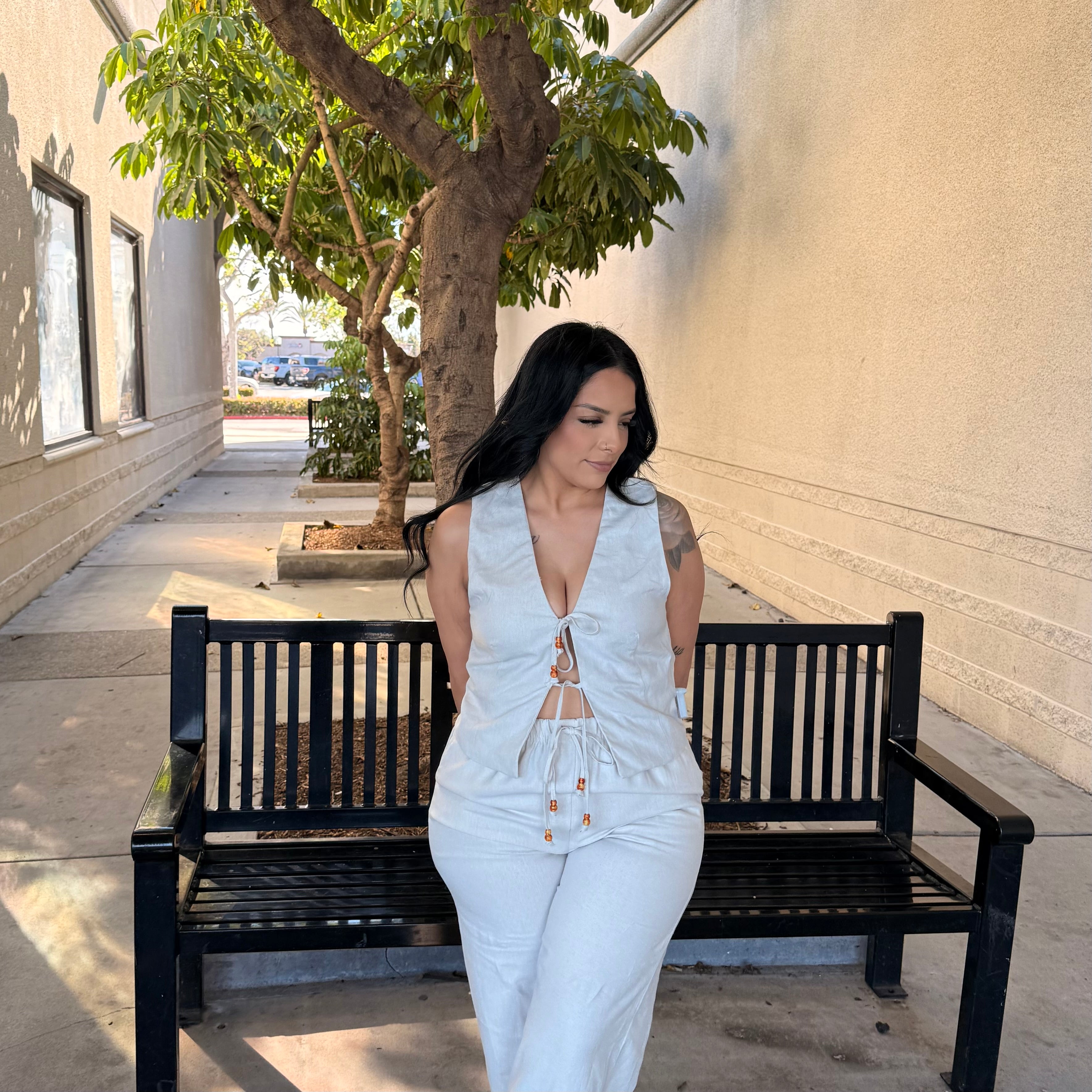 Tracey Linen Top (Natural)